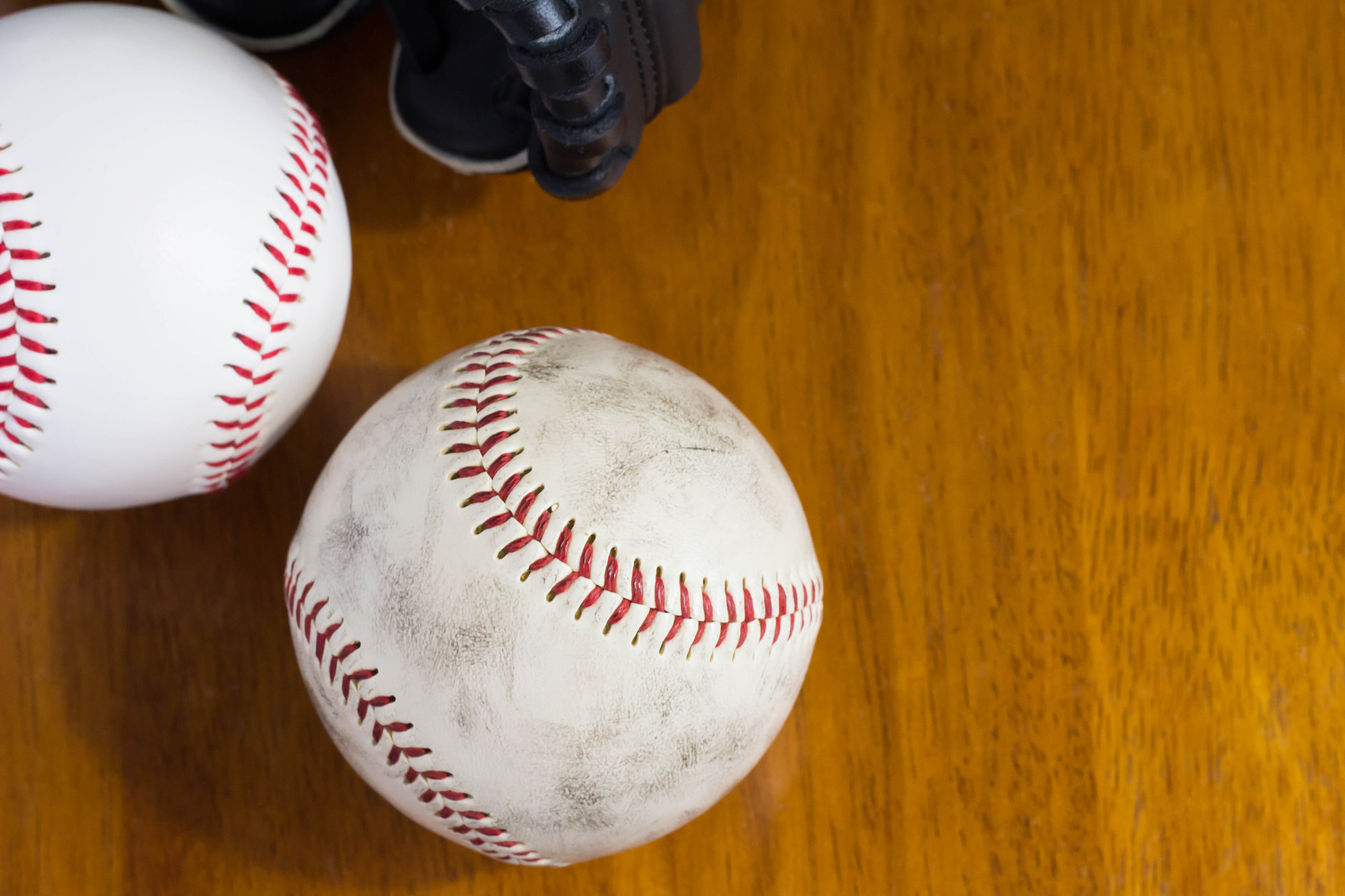 baseball ball and glove