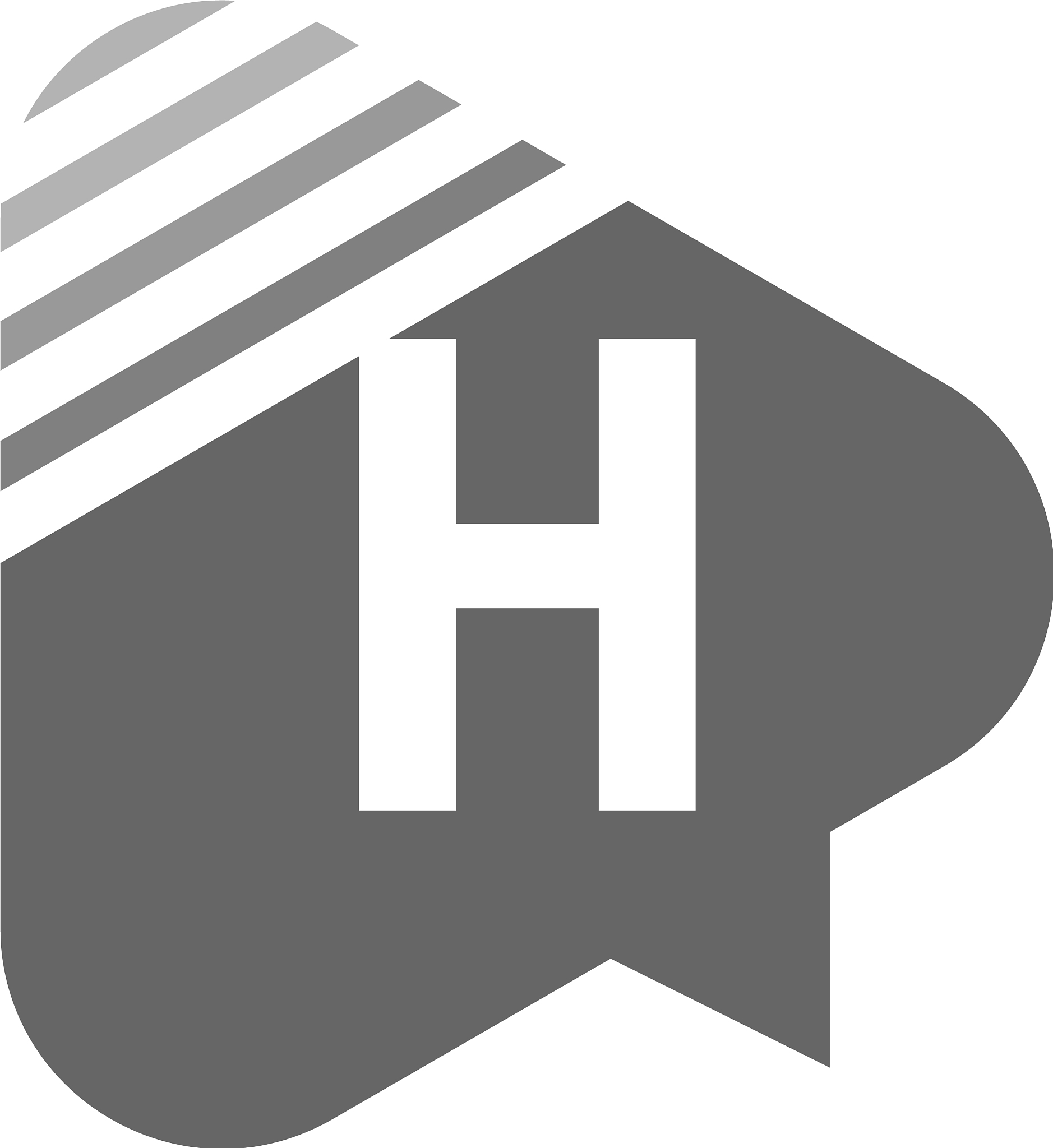 letter h logo icon flat design concept