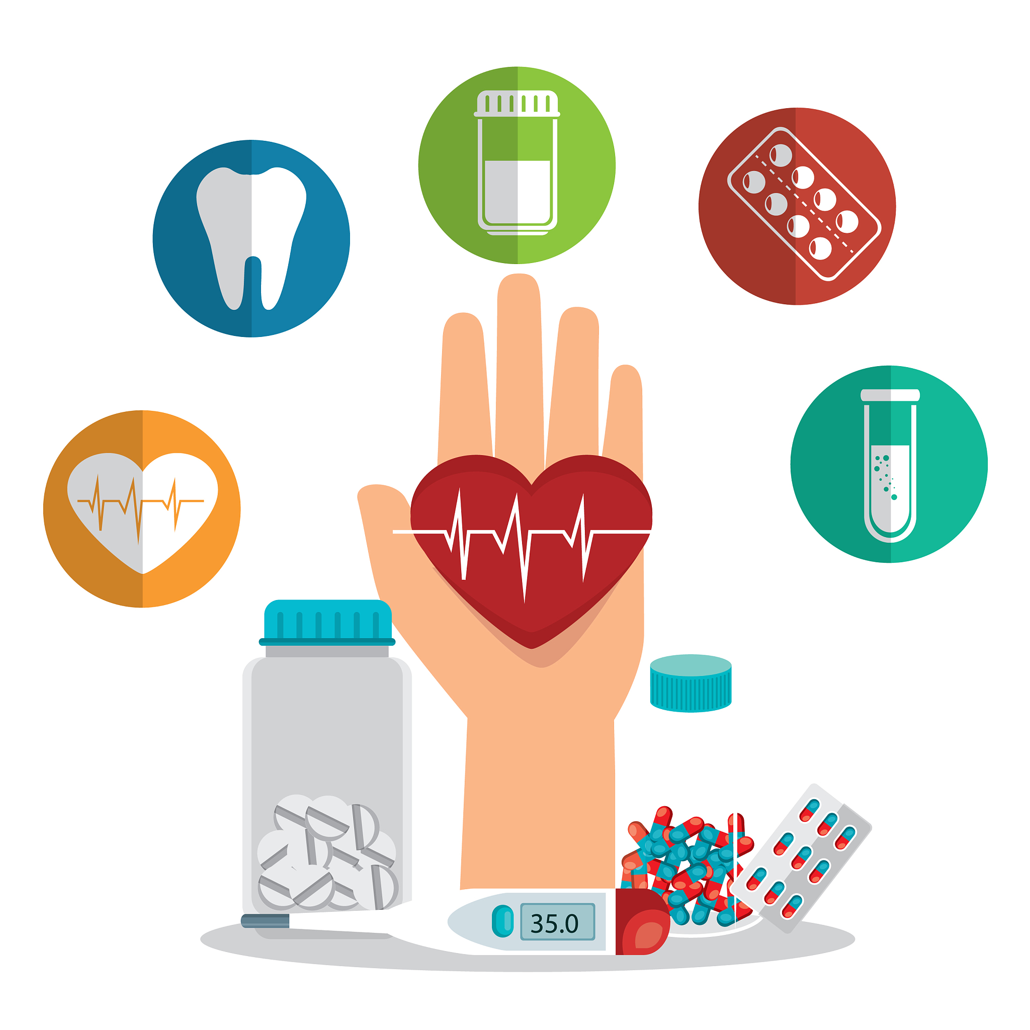 medical healthcare with set icons
