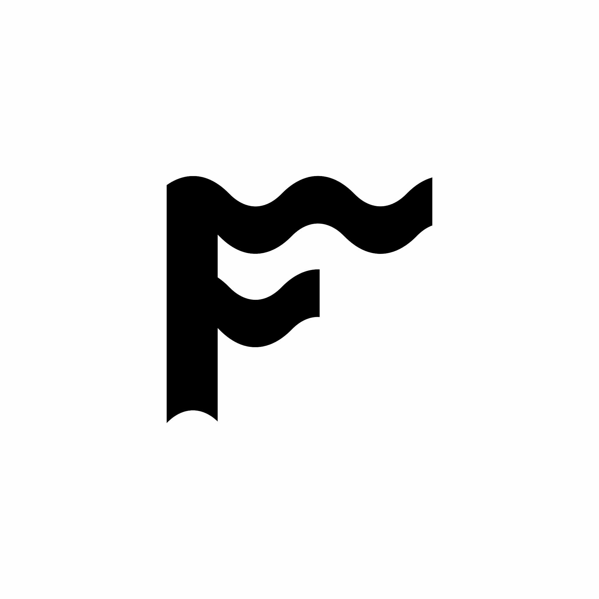 vector wave heat logo letter f