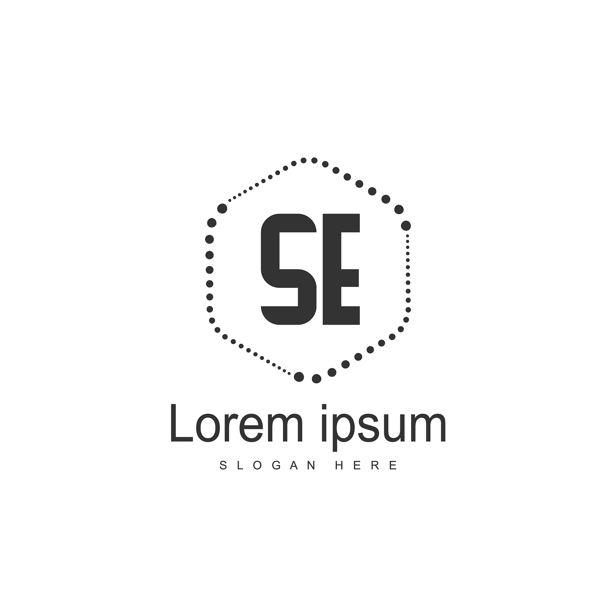 se letter logo design initial se logo template