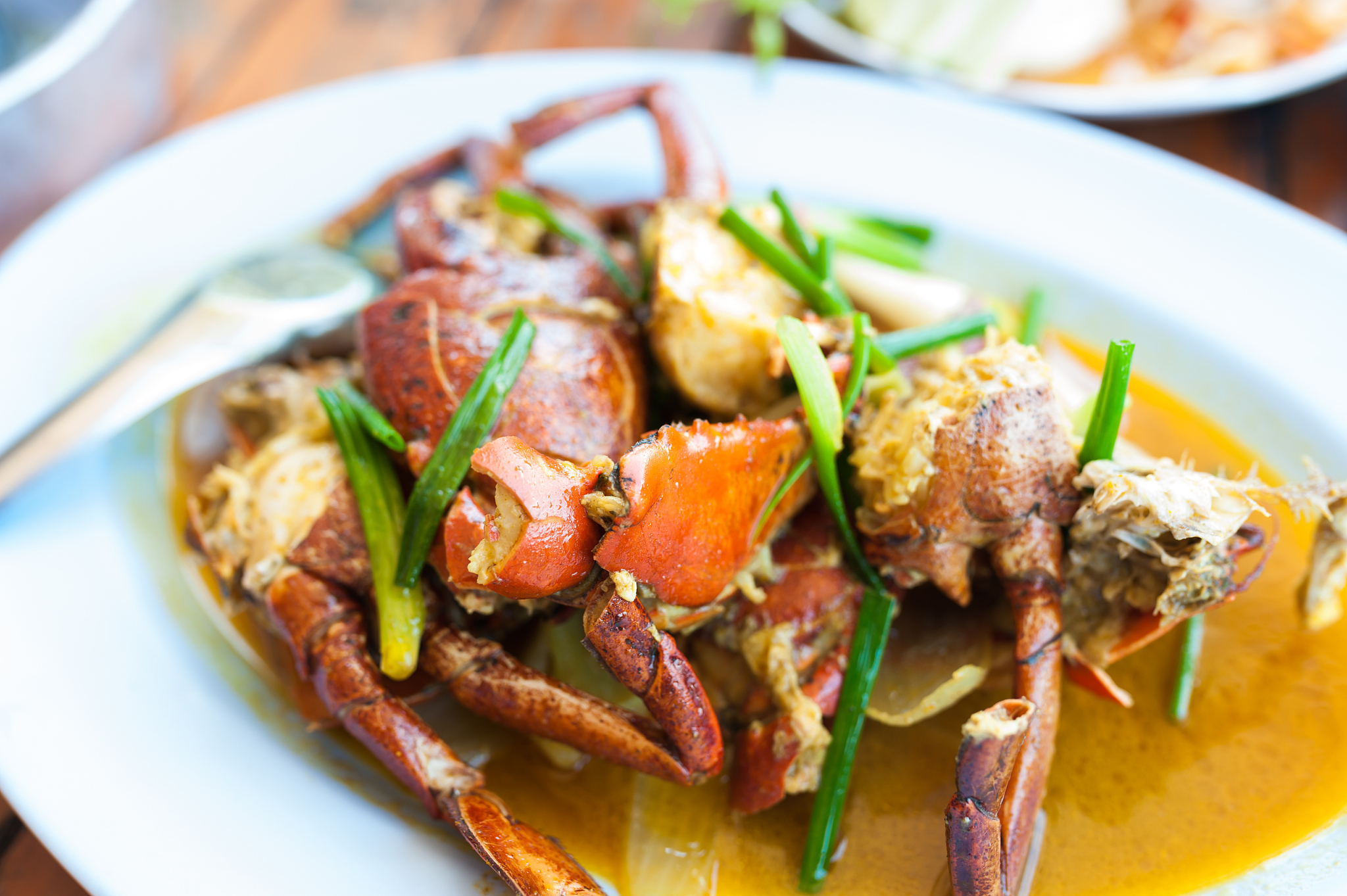 curry brab thai food in soft light