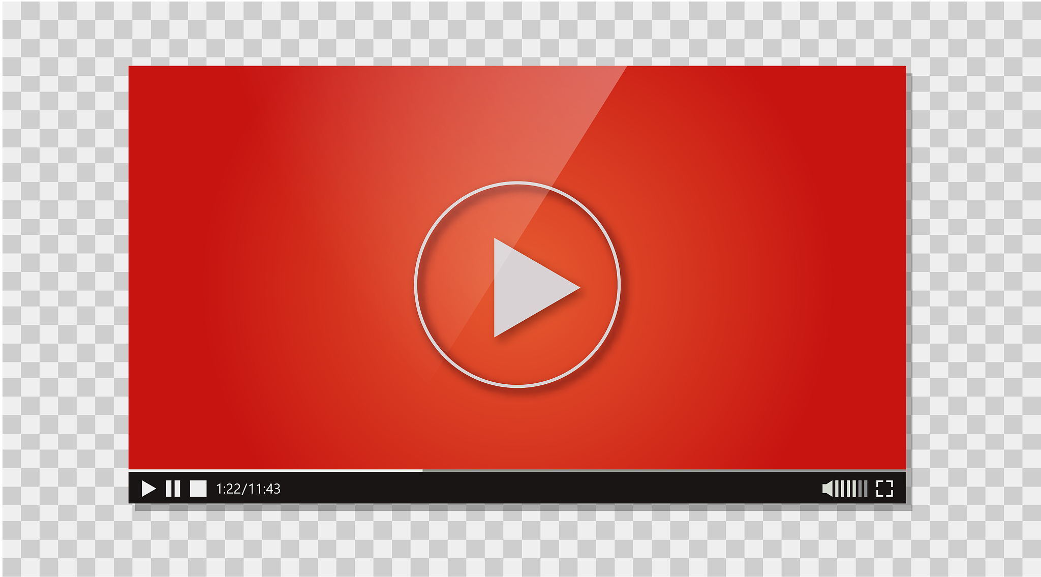 design of the video player. interface movie media play bar