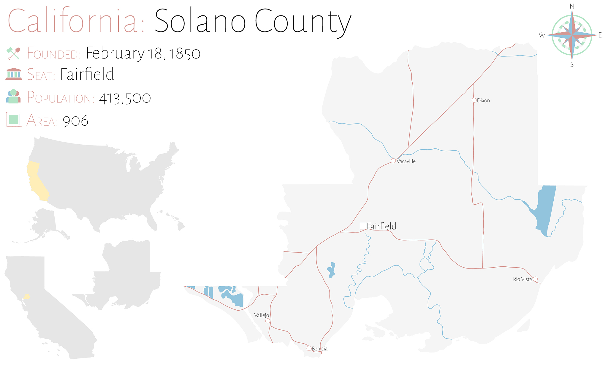 map solano county in california