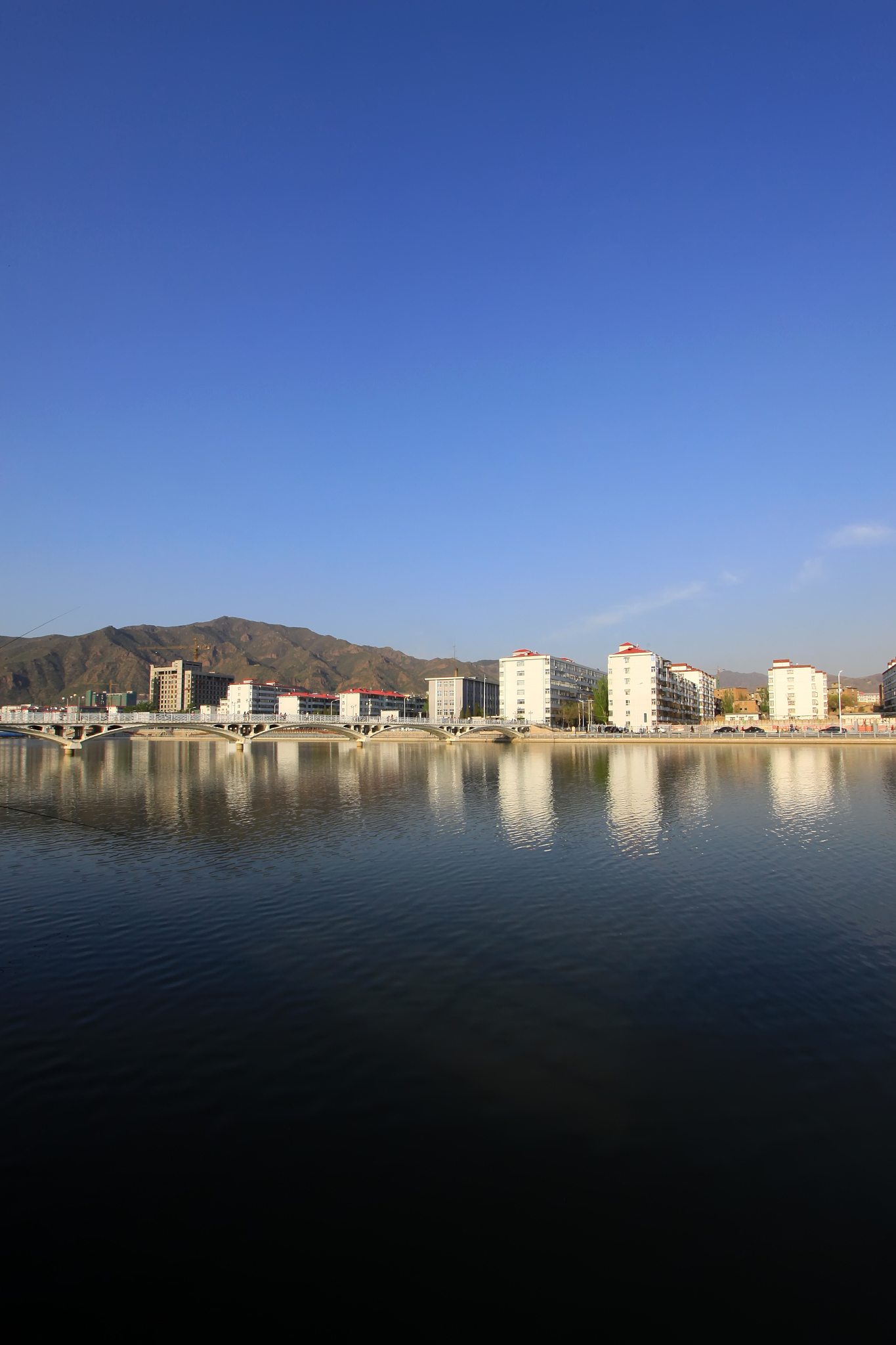 buildings in the river shore, beauty landscape