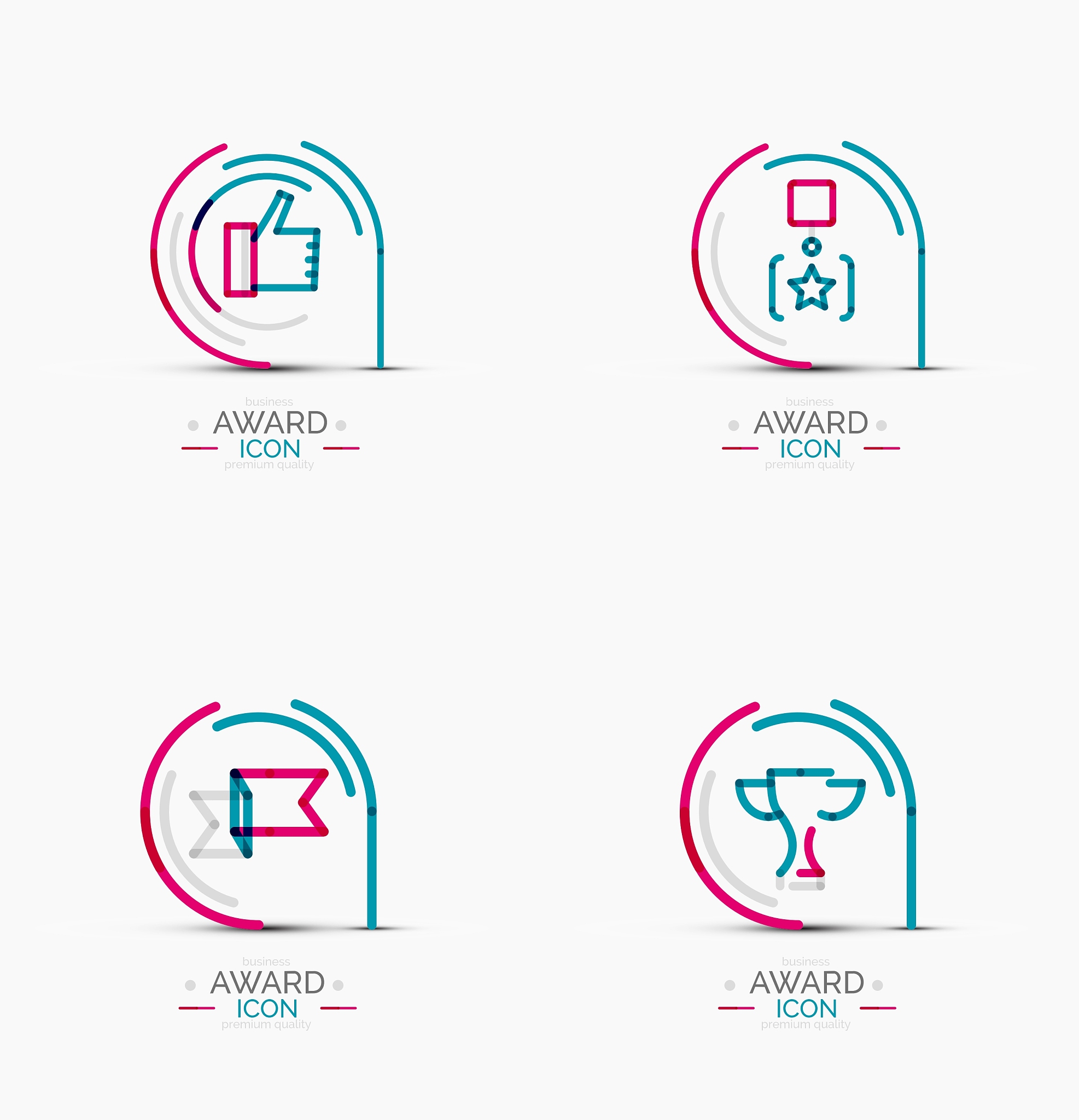 award icon set logo collection