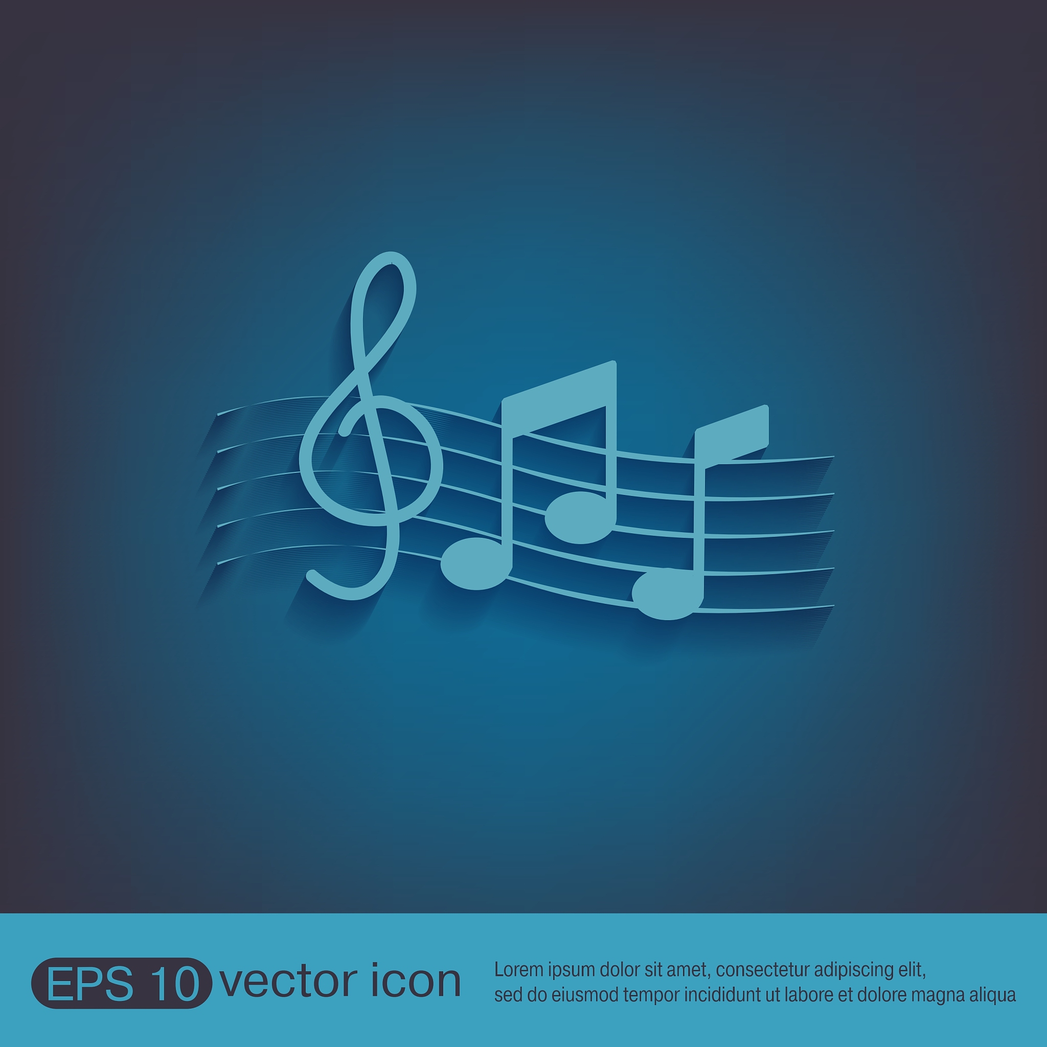 musical notes and treble clef
