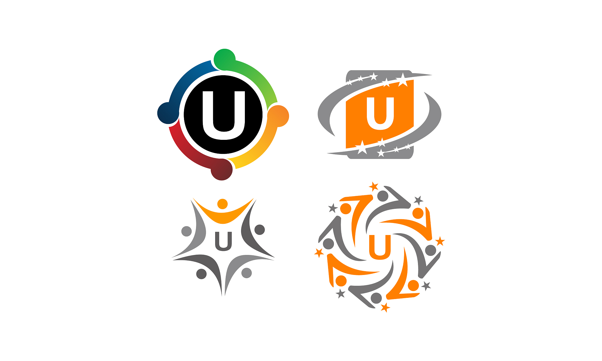 logotype u modern template set