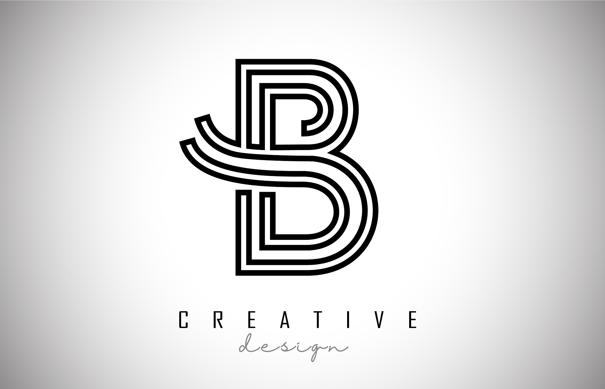 b letter logo monogram design creative b letter