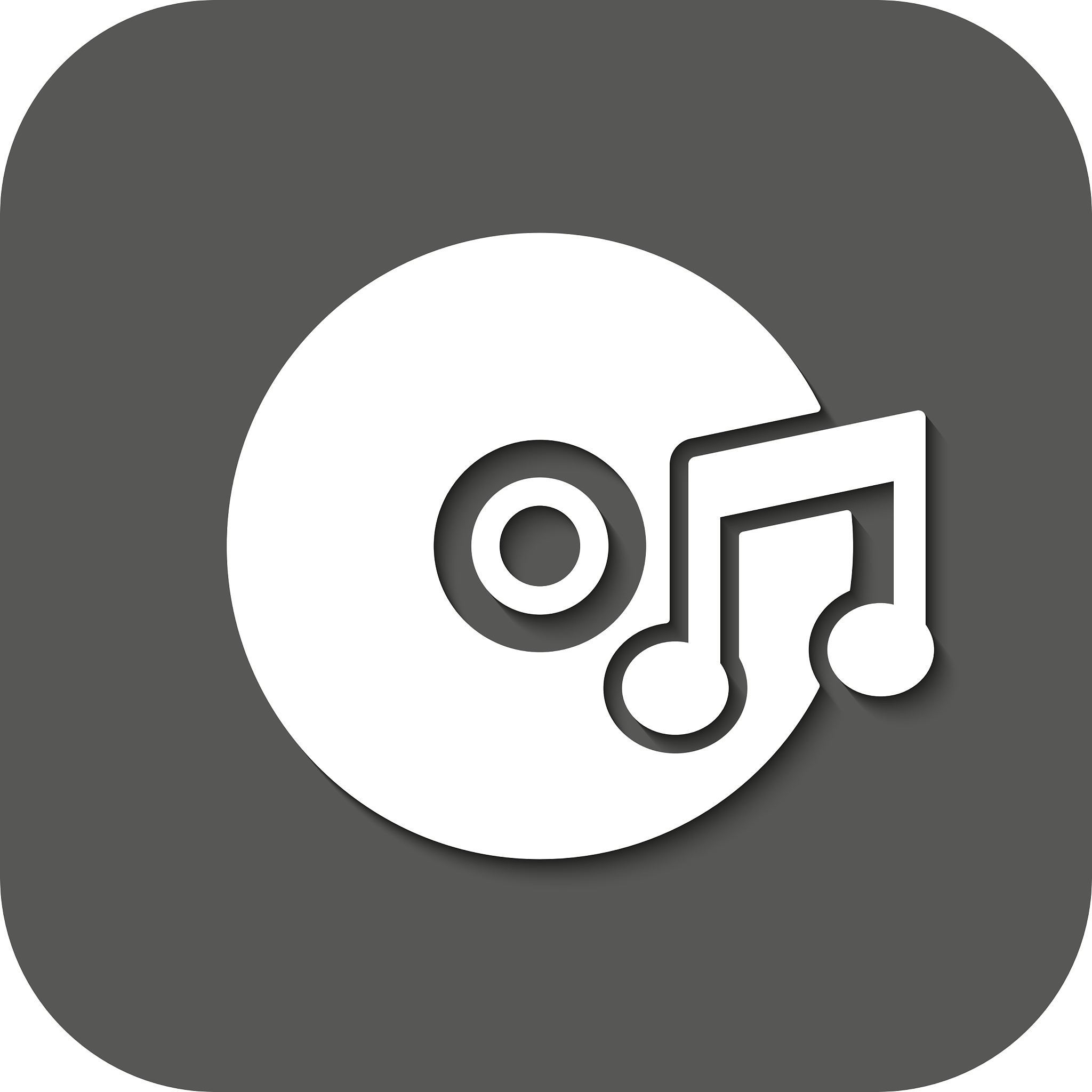 the music icon disc symbol flat