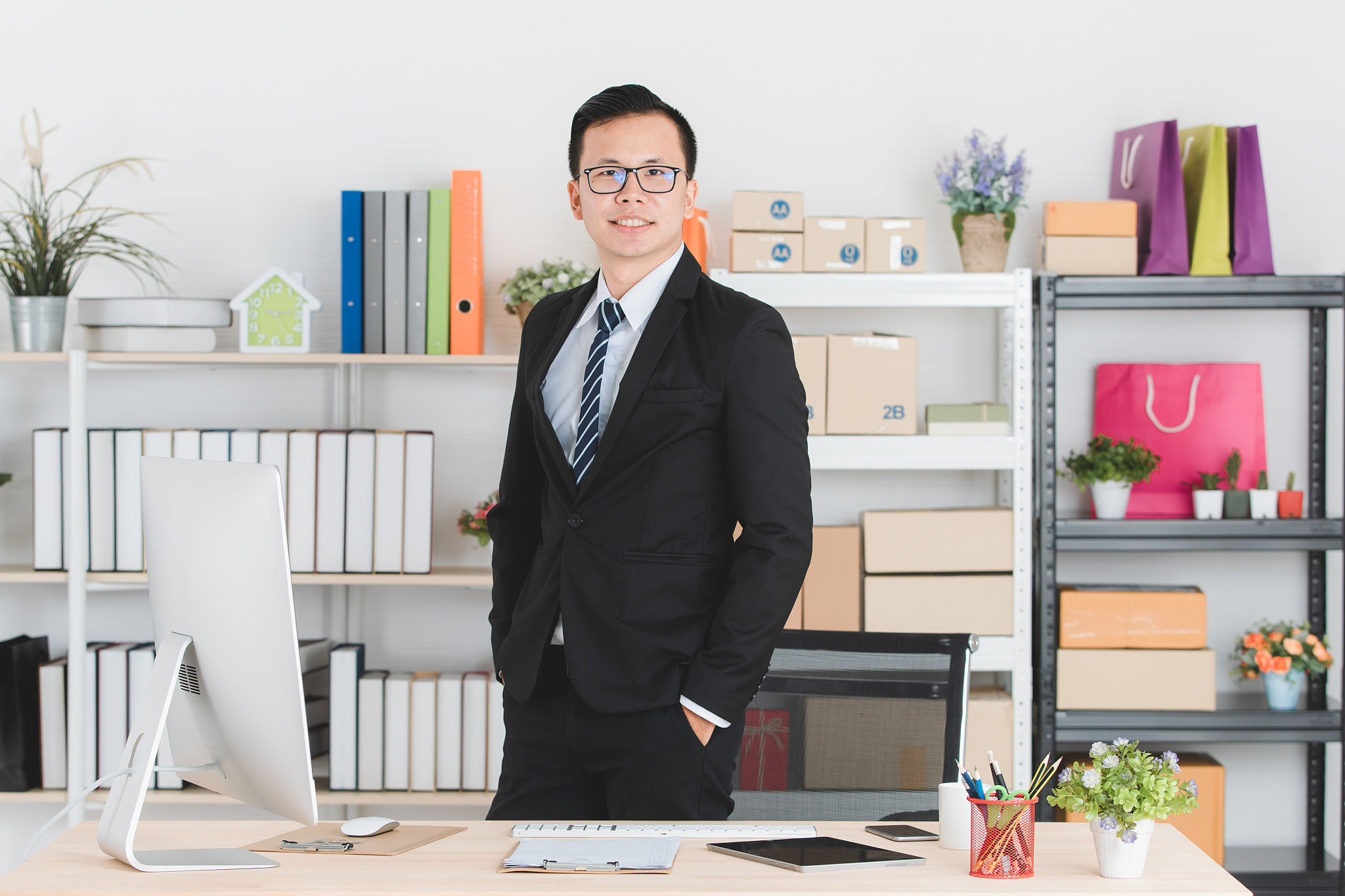 asian businessman at office