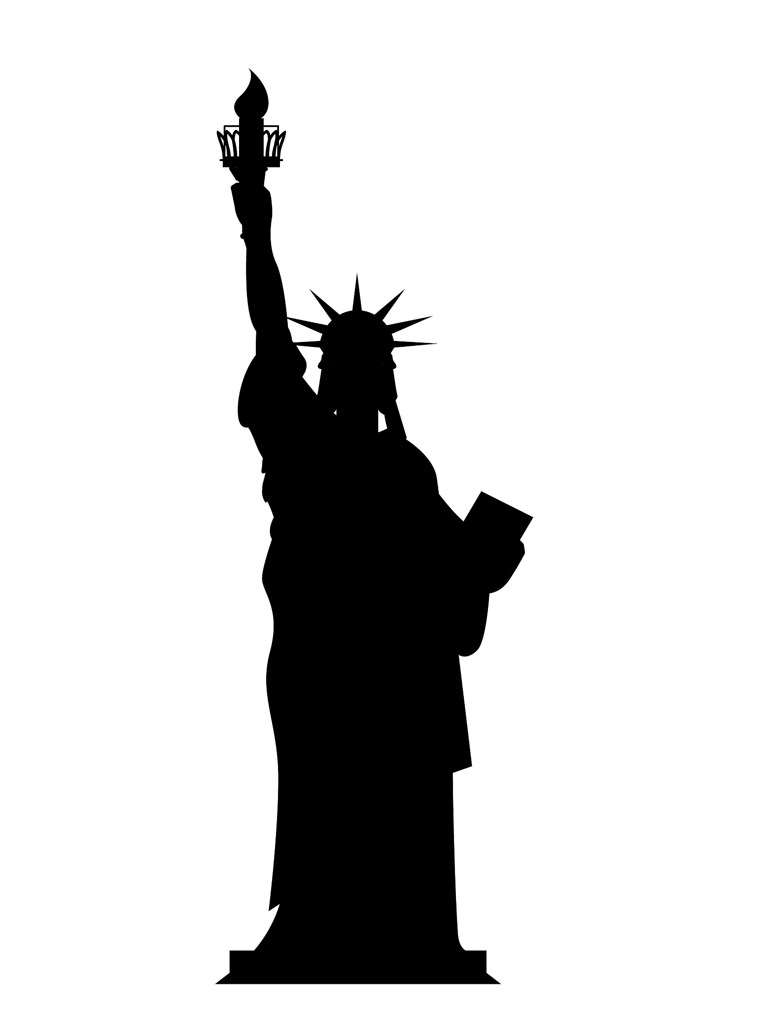 silhouette statue of liberty in usa contour