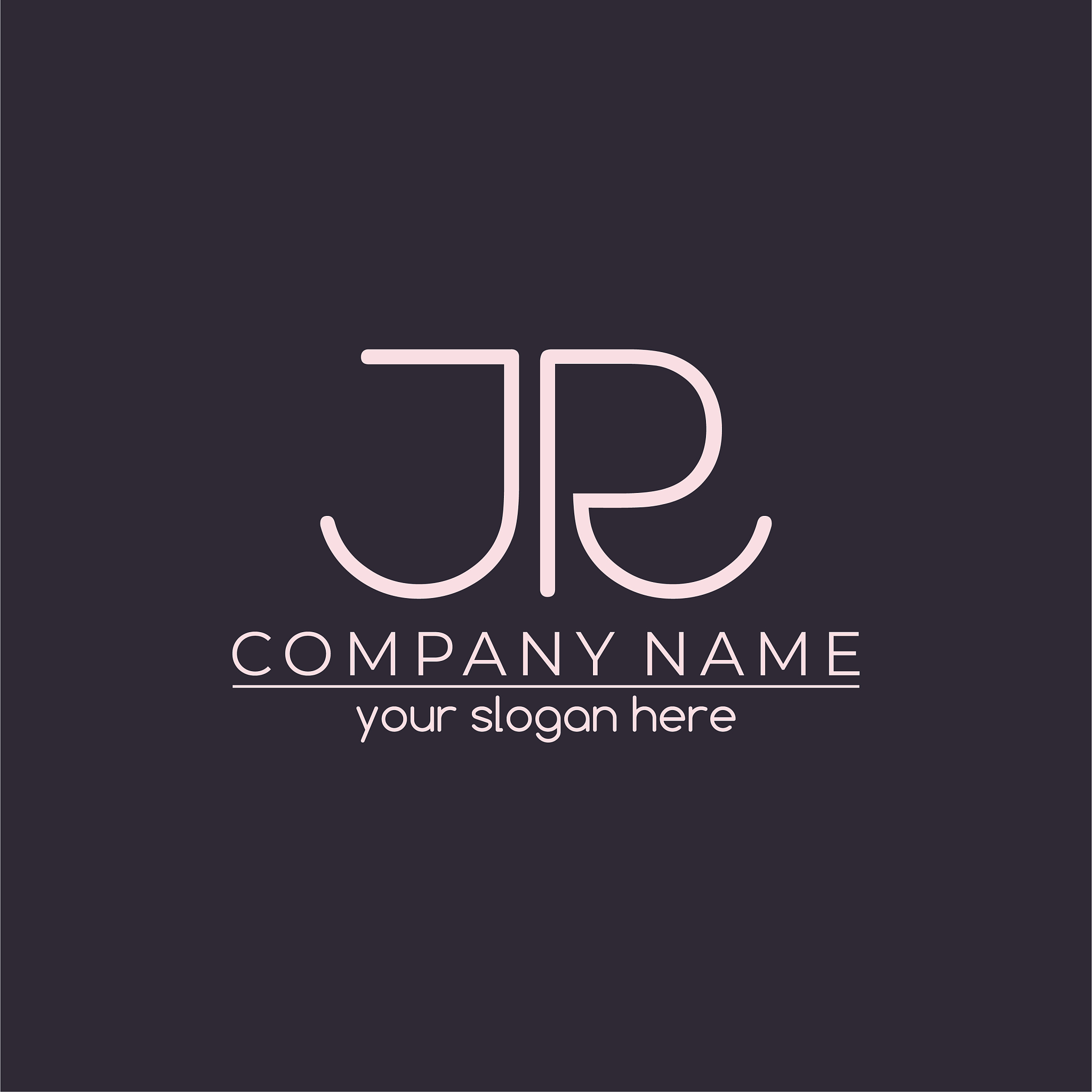 letter jr logo or monogram. blank for business card. for your bu