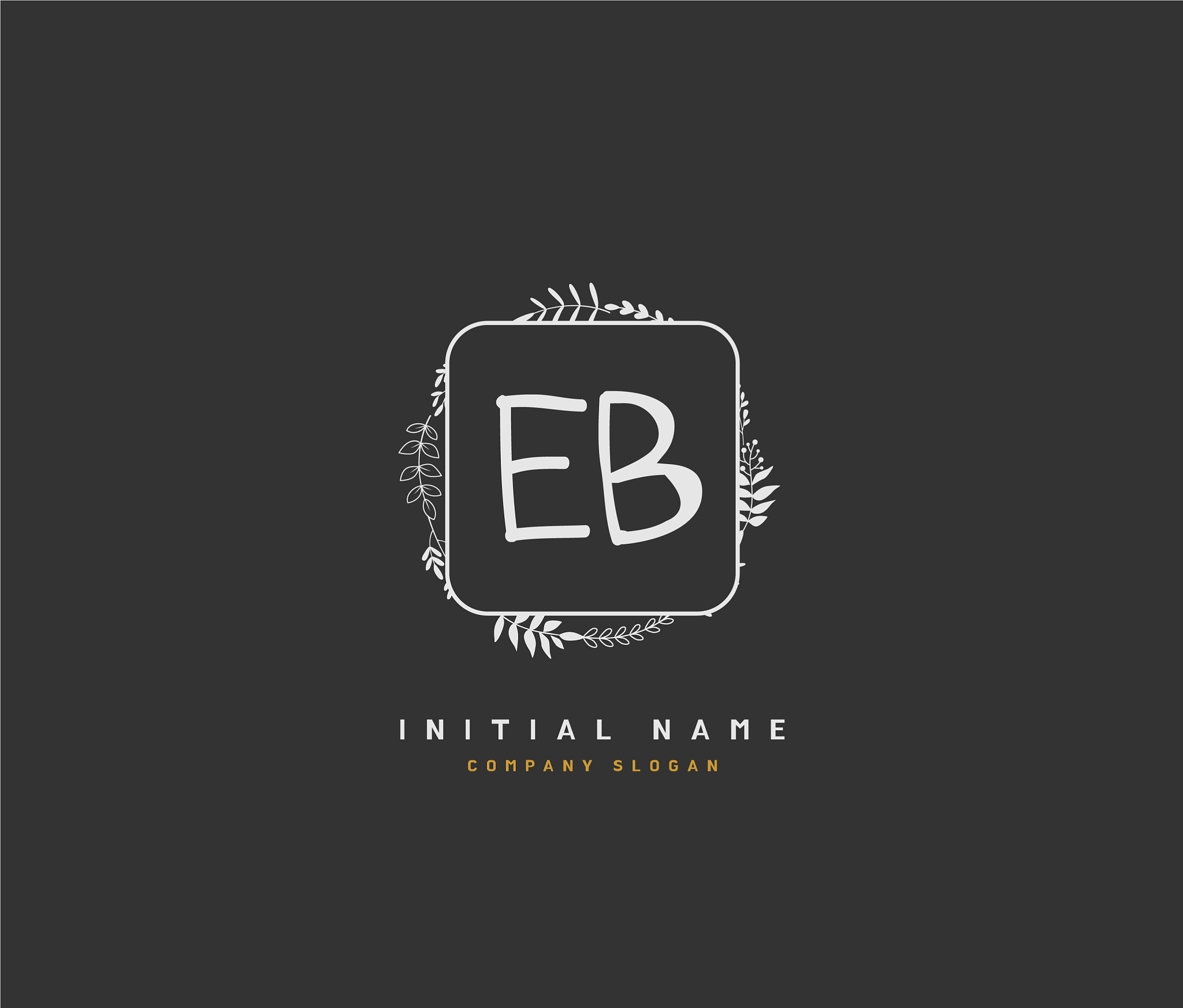 e b eb beauty initial logo handwriting logo of