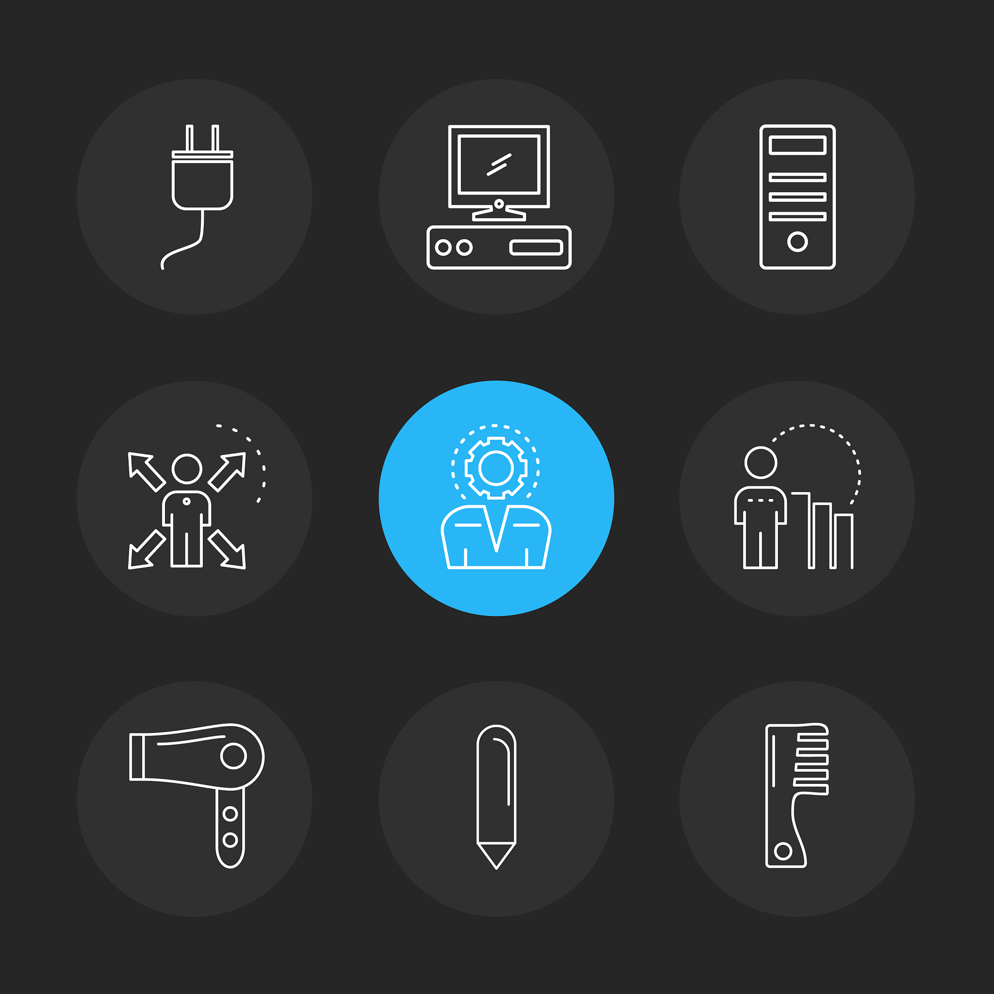 technology icons electronics eps icons set