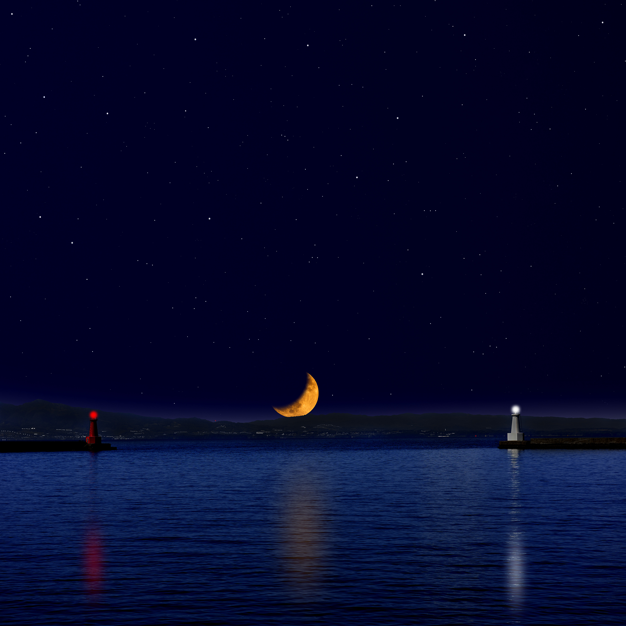 海潮伴生月，诗意夜空美景 - 续写诗句赏析