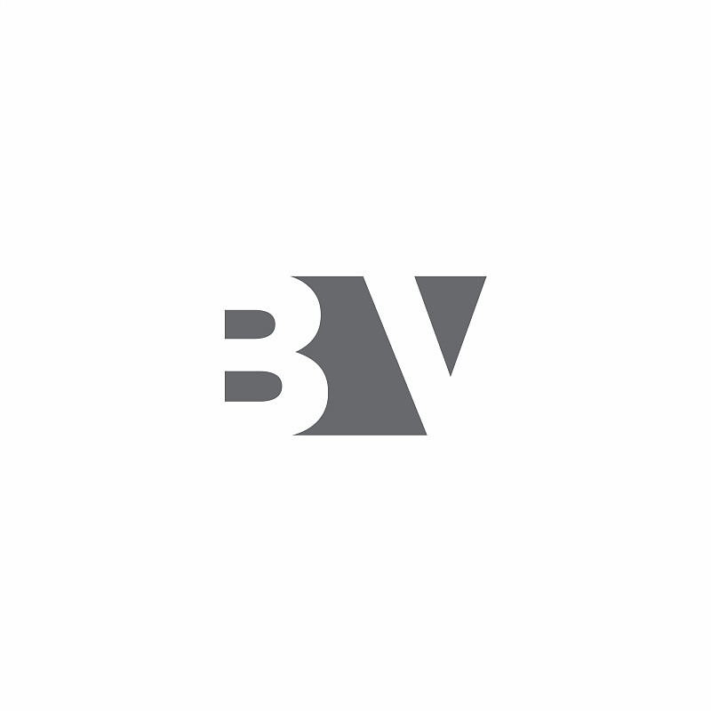 bv logo monogram with negative space style design