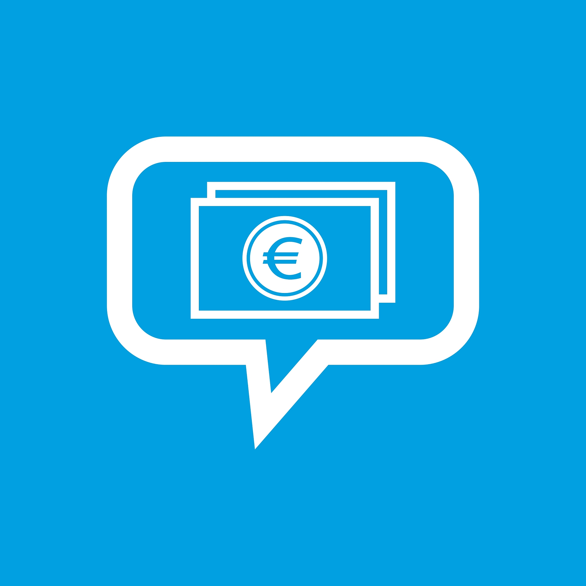 euro bill message icon