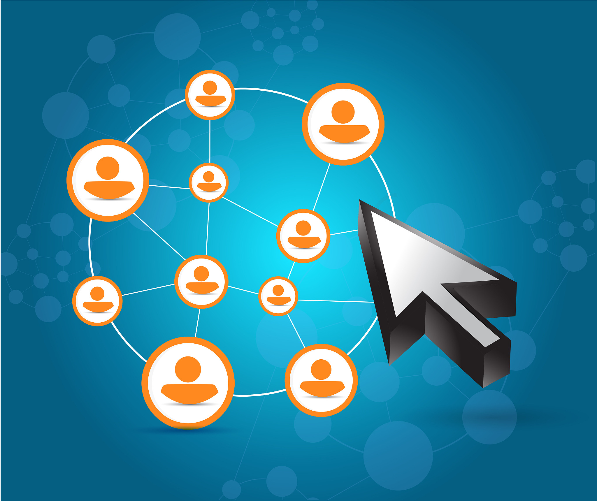 social media connections and cursor
