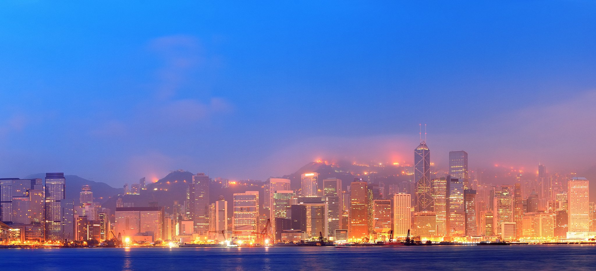 hong kong victoria harbor panorama