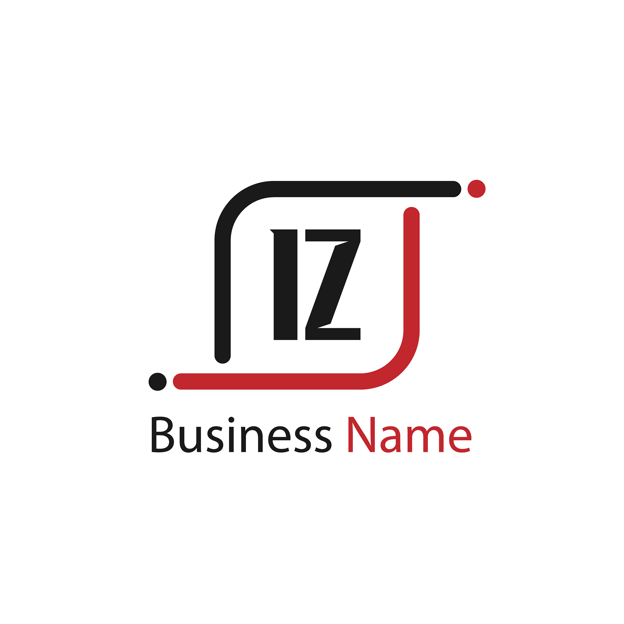 initial letter iz logo template design