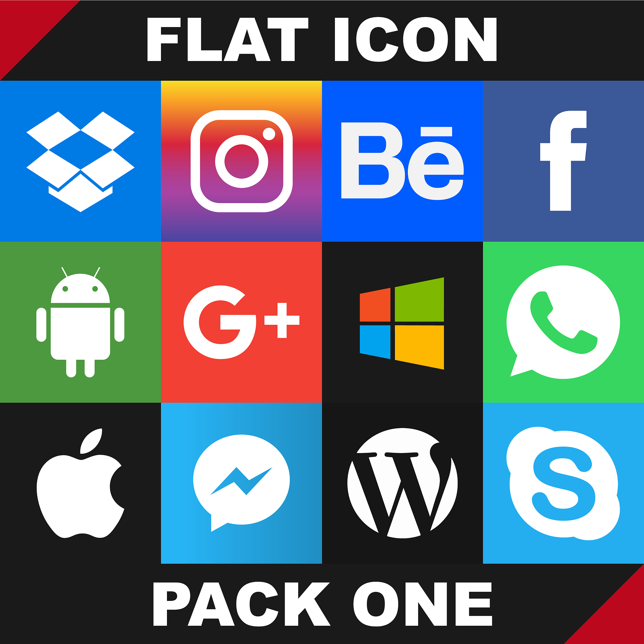 modern flat icon pack one image