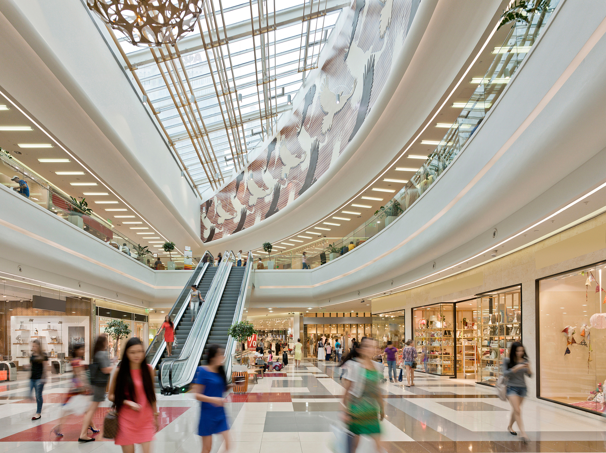 inside a large shopping mall in almaty