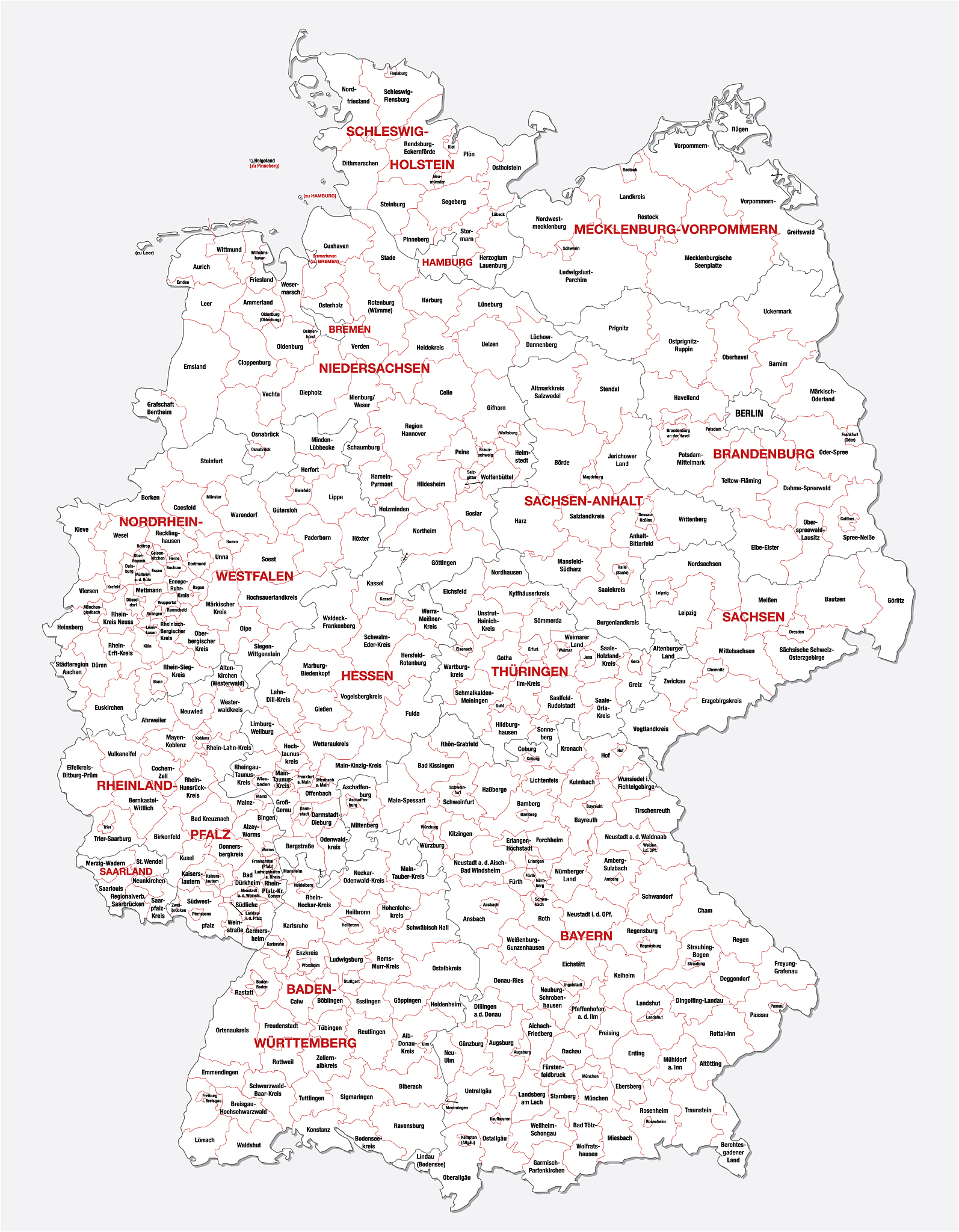 administrative and political map germany