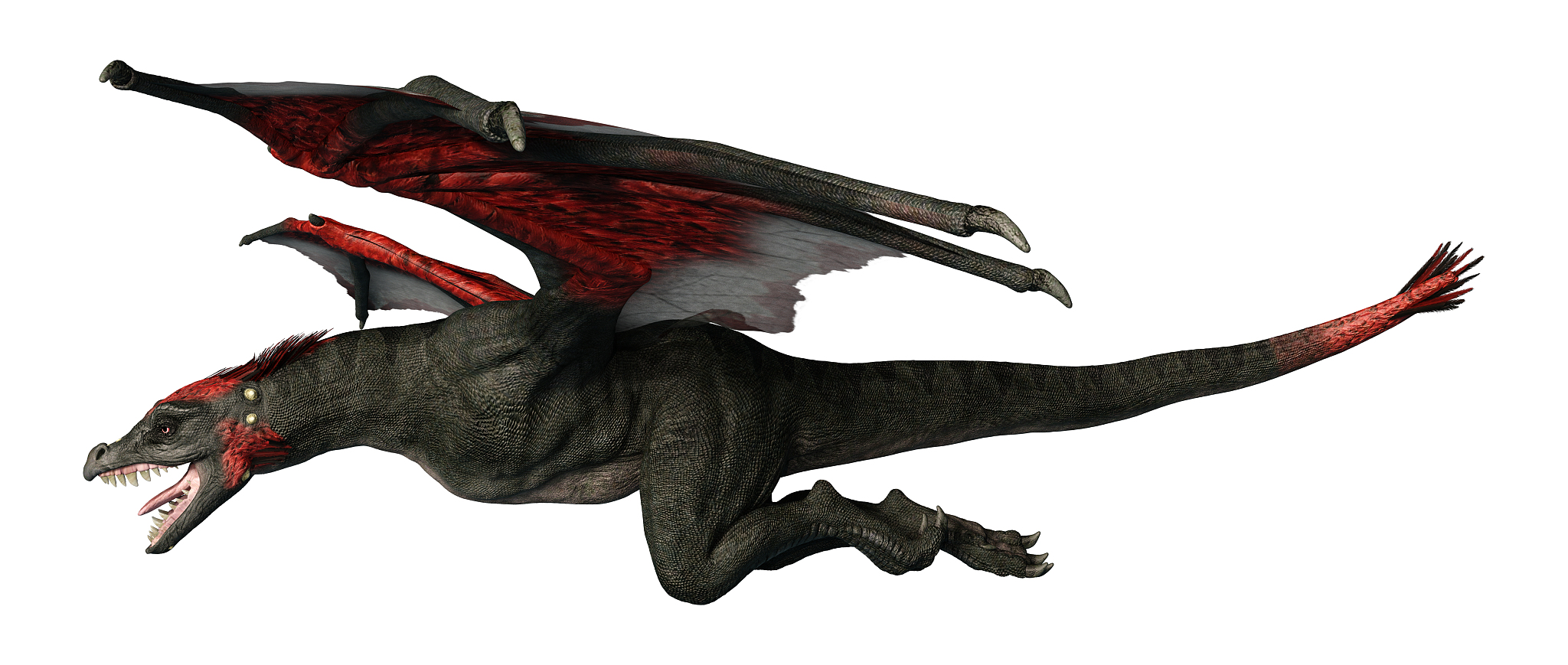 3d illustration fantasy dragon on white