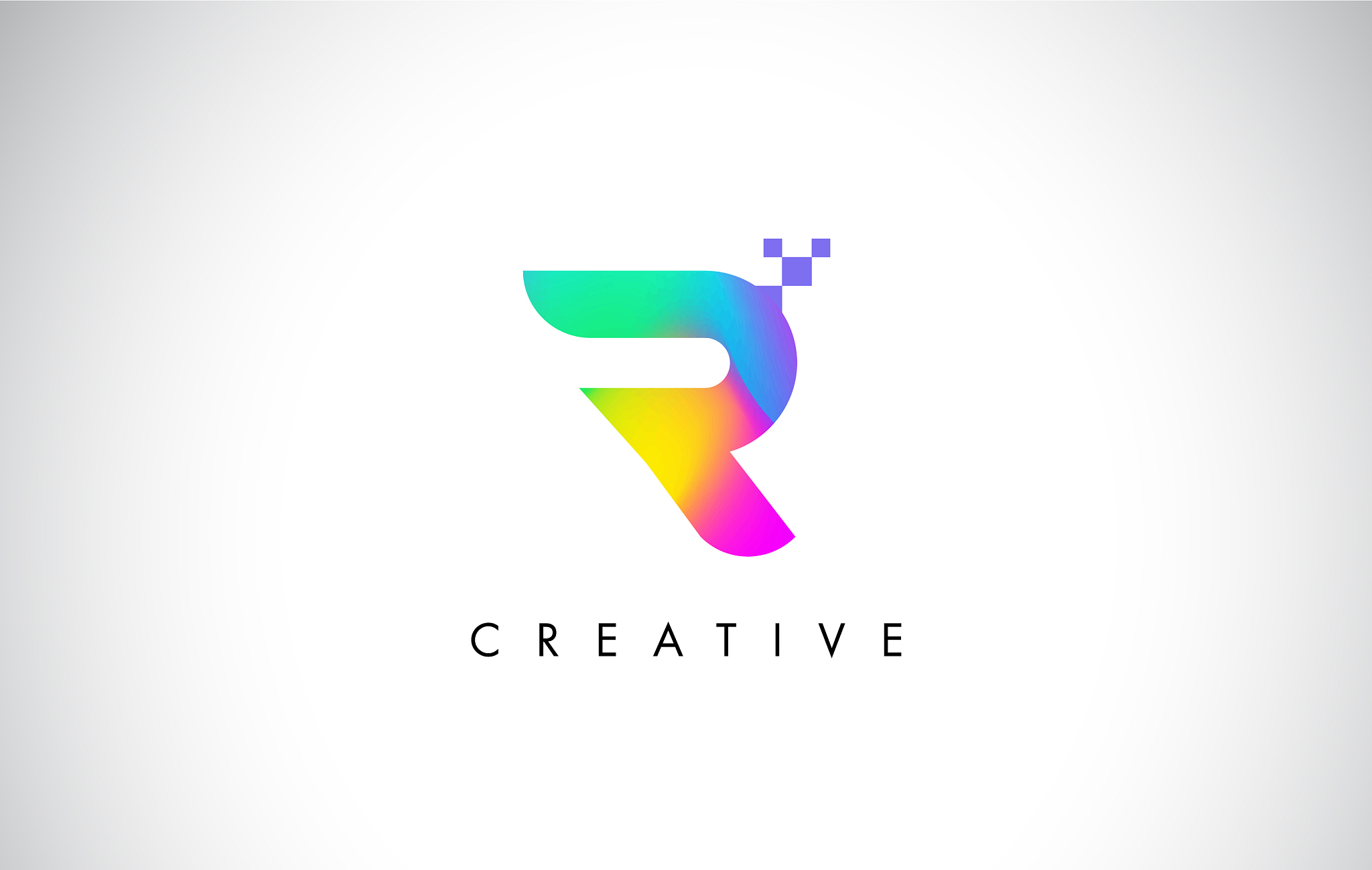 r colorful logo letter design creative rainbow