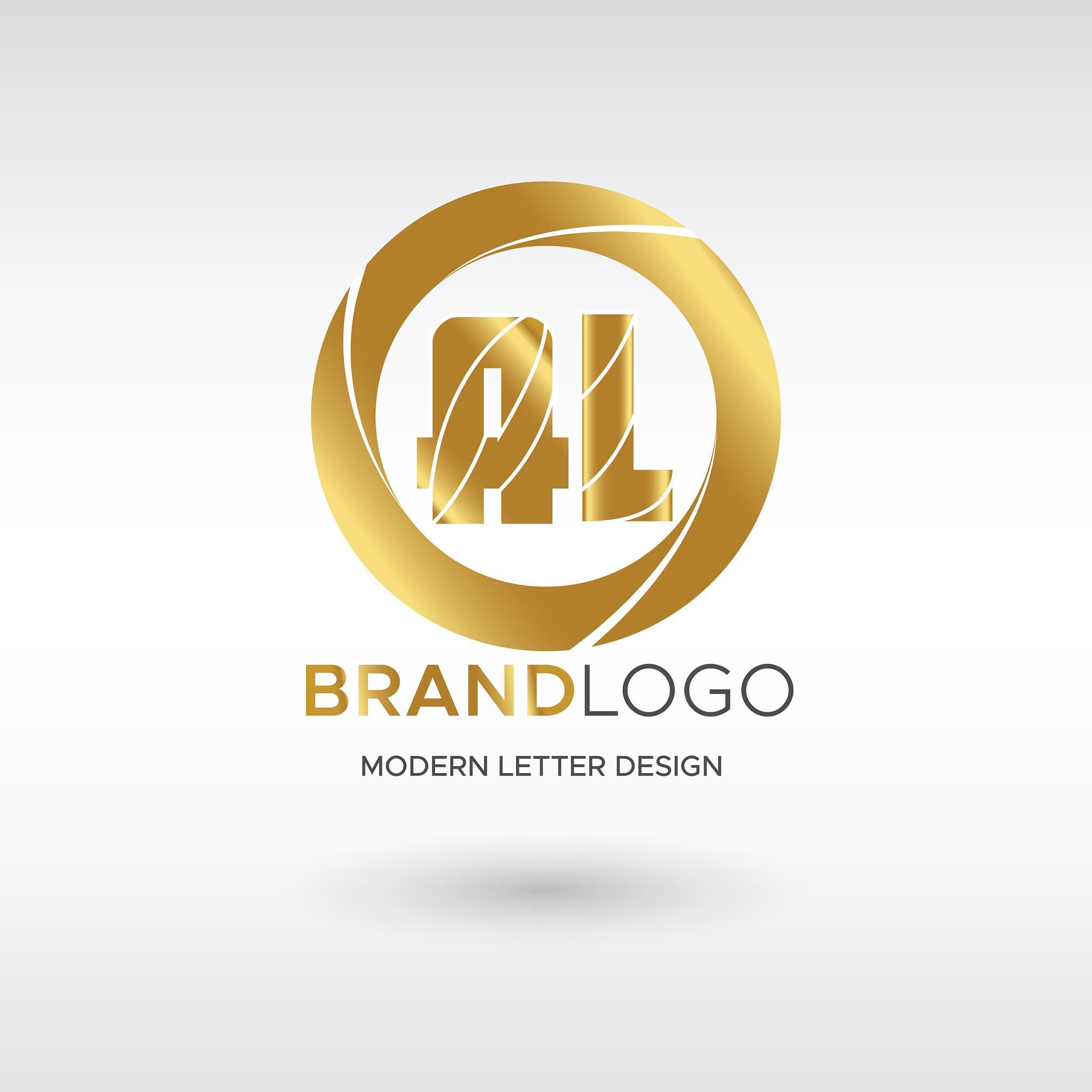 premium al logo in gold beautiful logotype design