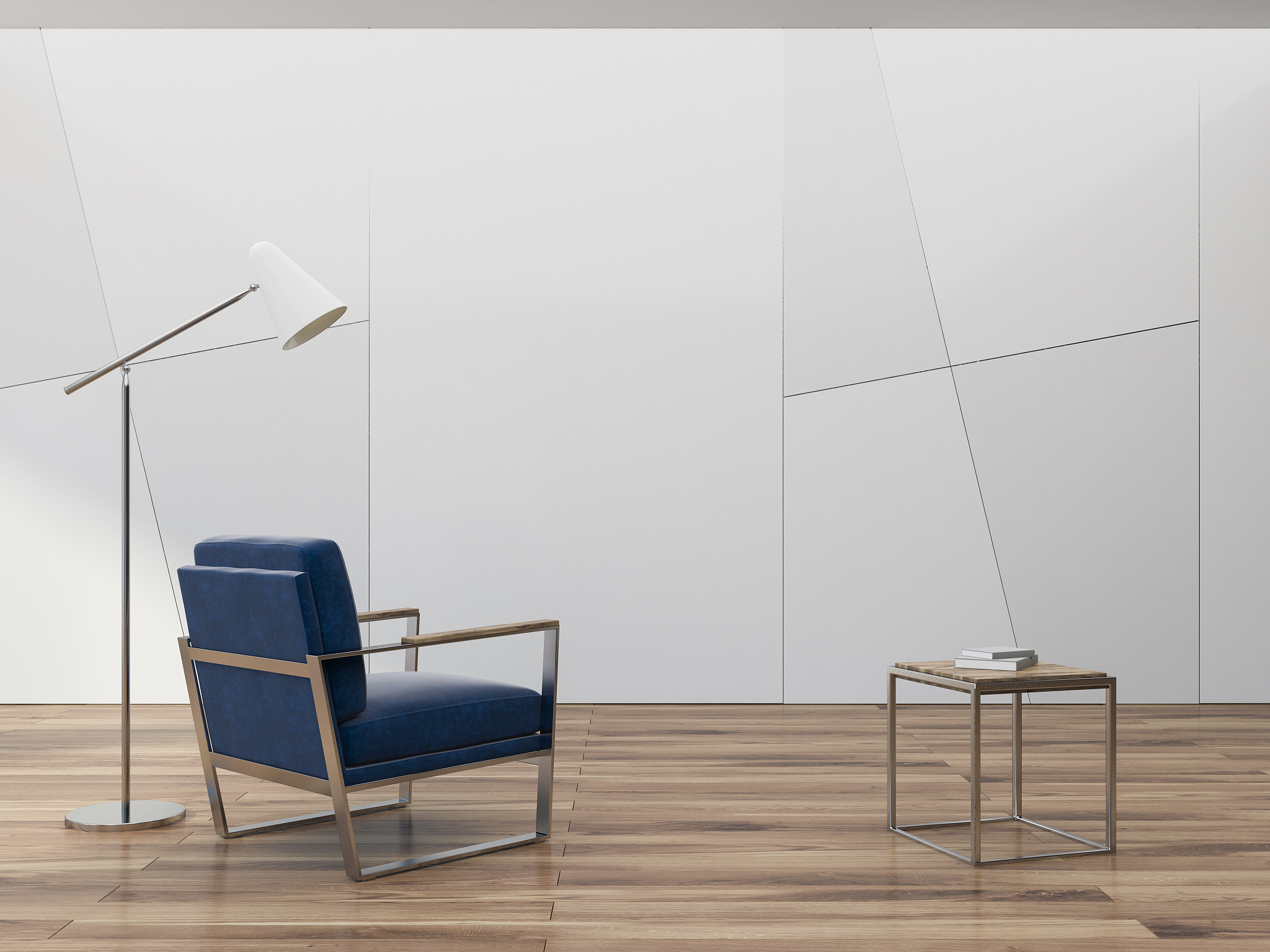 geometric wall pattern living room, armchair
