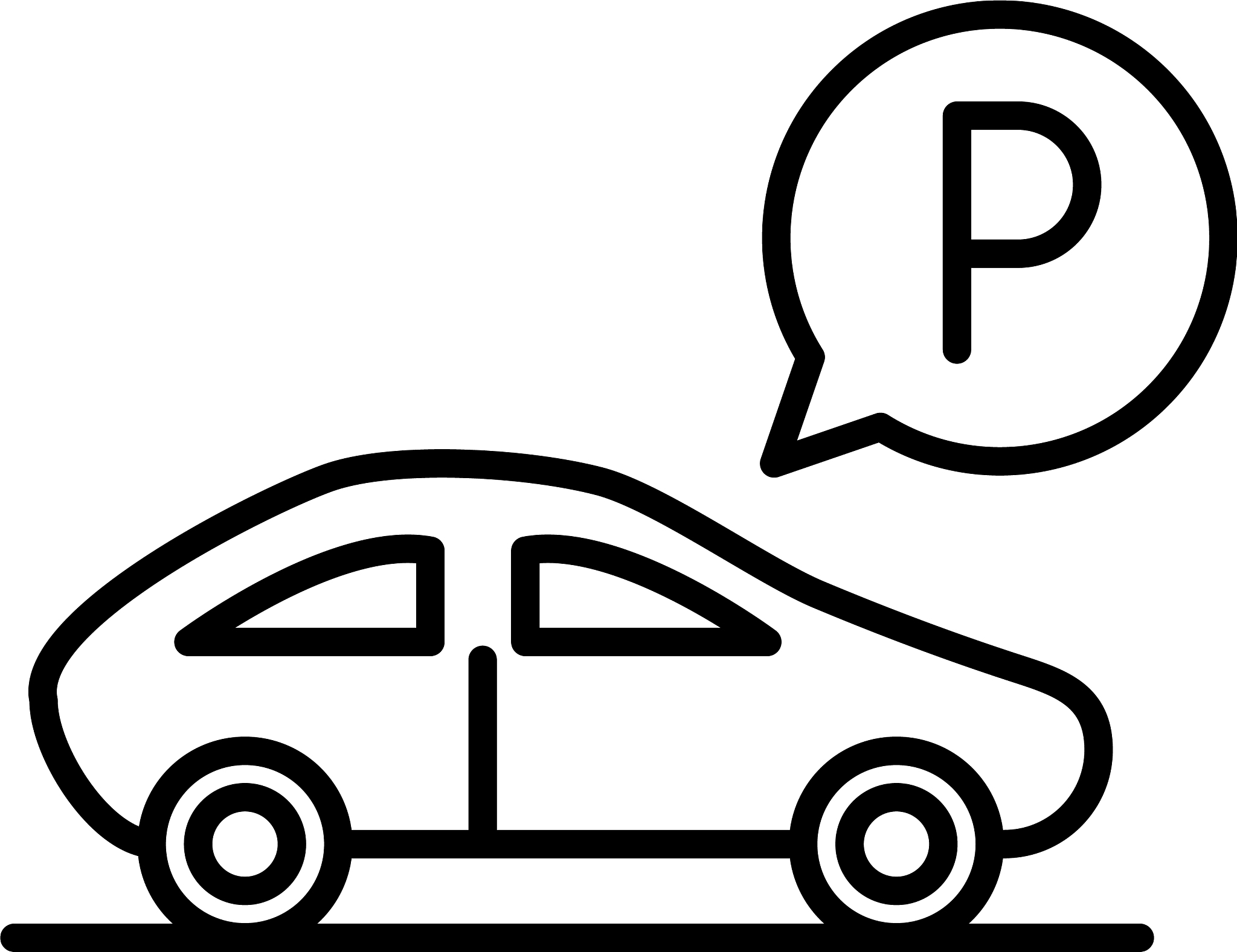 parked car parking transport line style icon