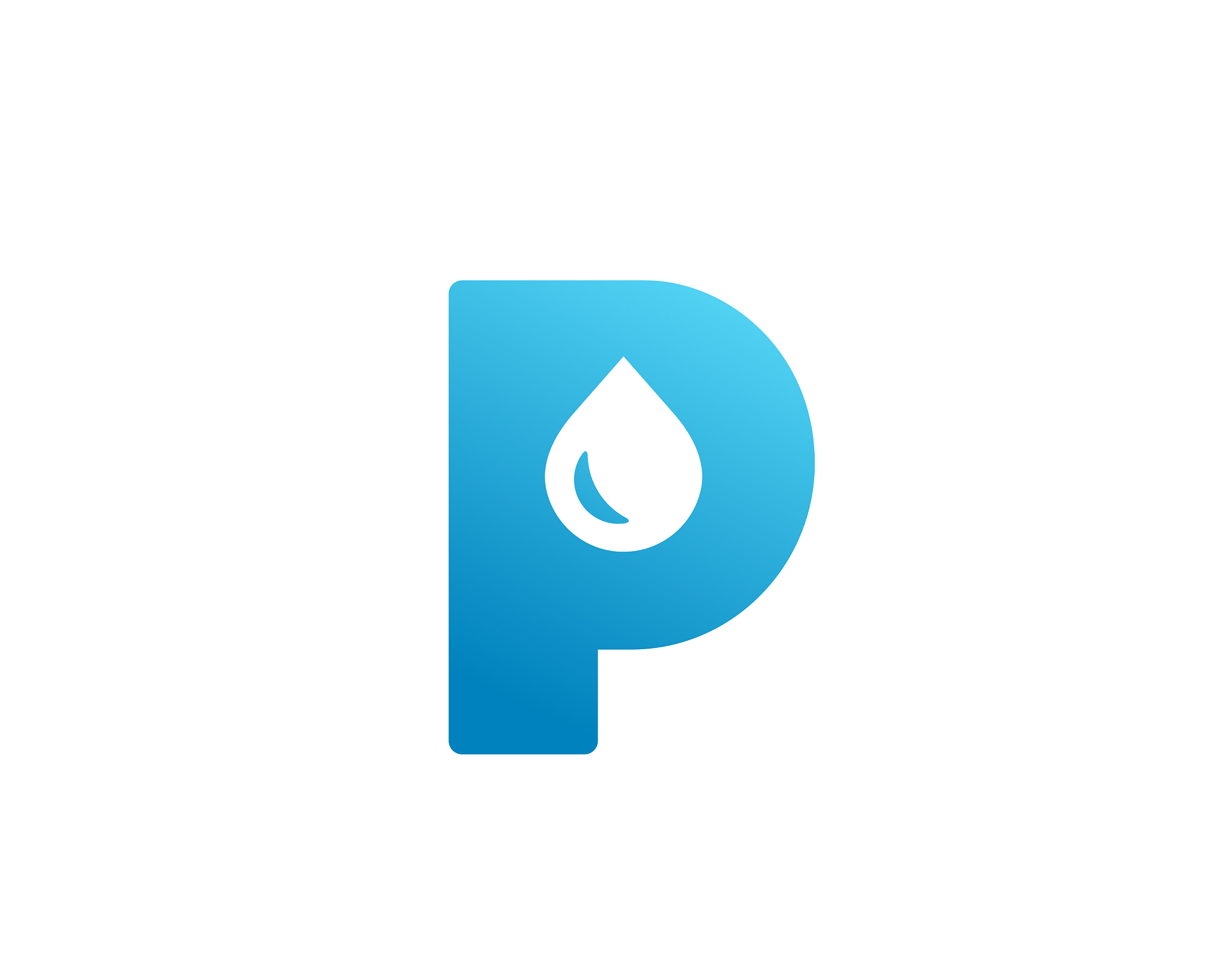 letter p water drop logo icon design template