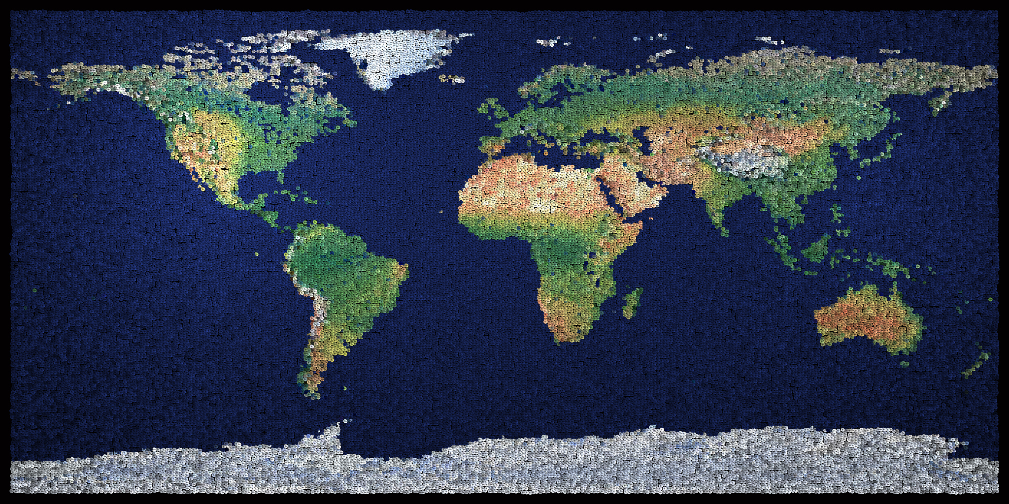 sequin earth map (120 x 60 )