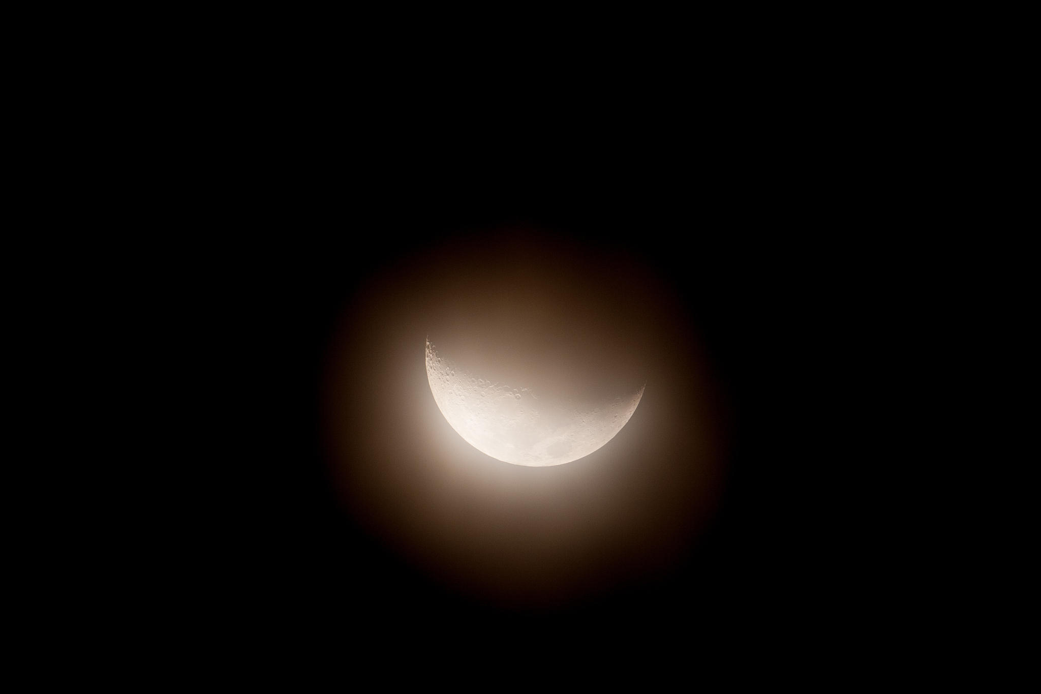 half moon on a dark sky. my astronomy work.