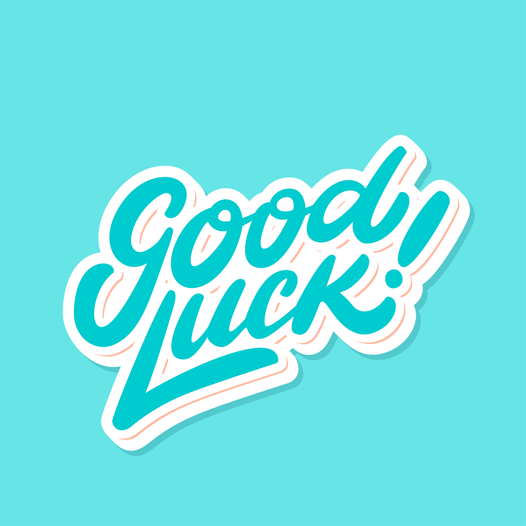 good luck. farewell card. vector lettering.