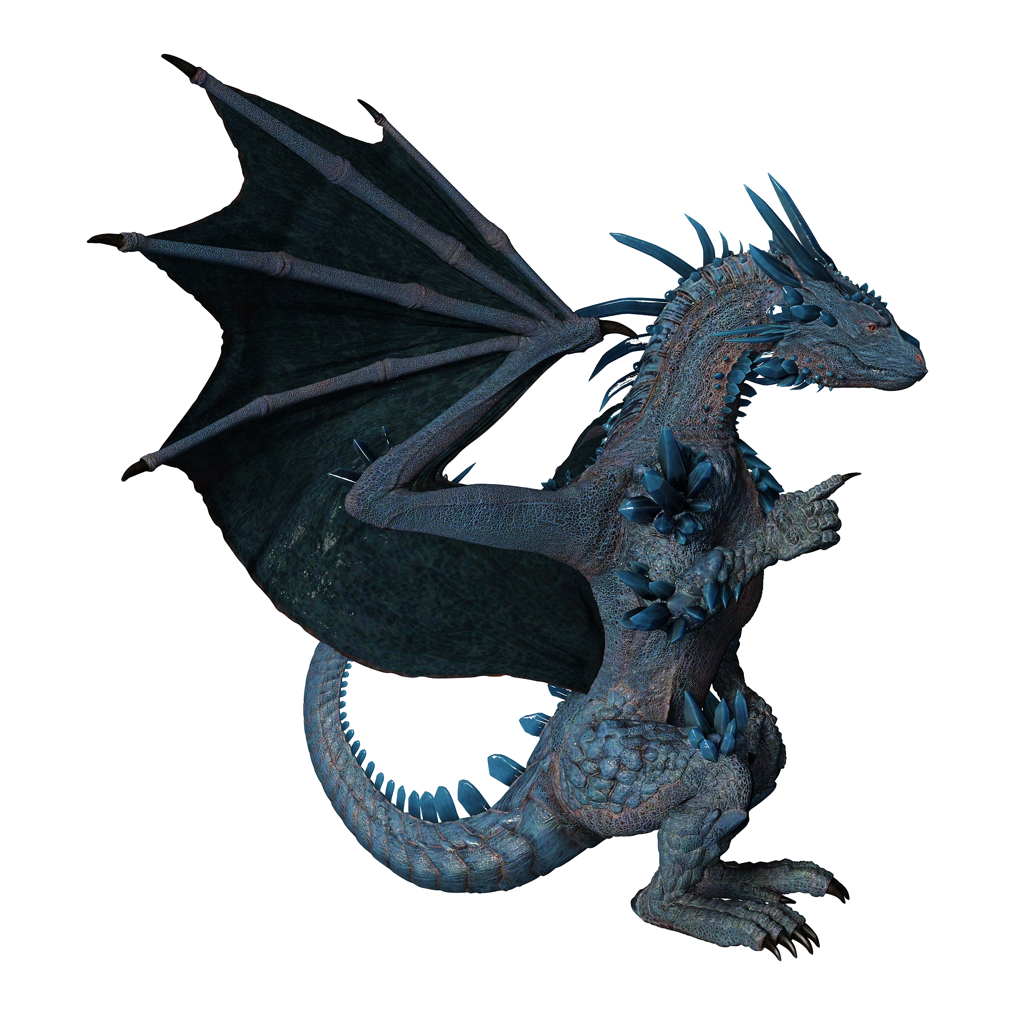 3d illustration fantasy dragon on white