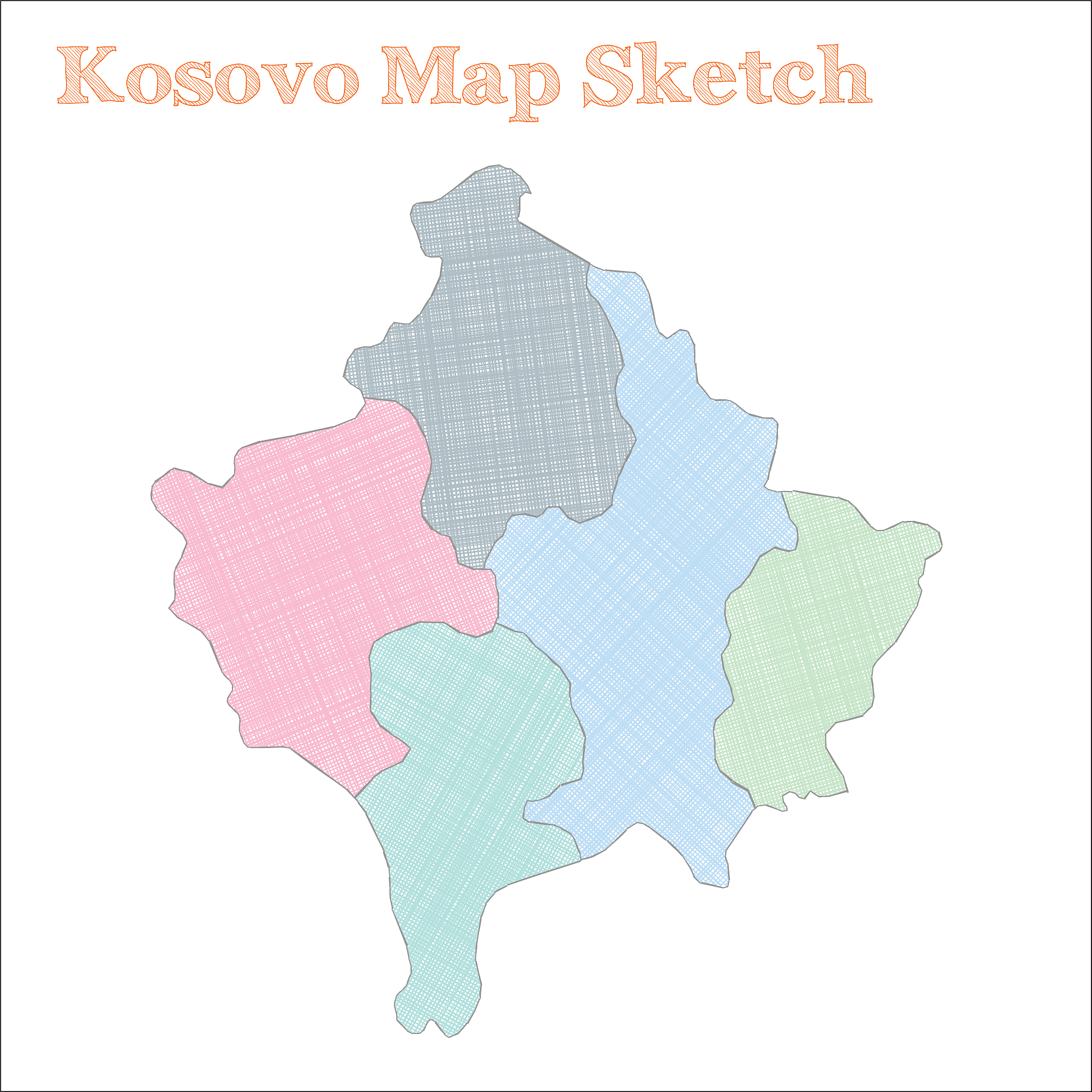 kosovo map.