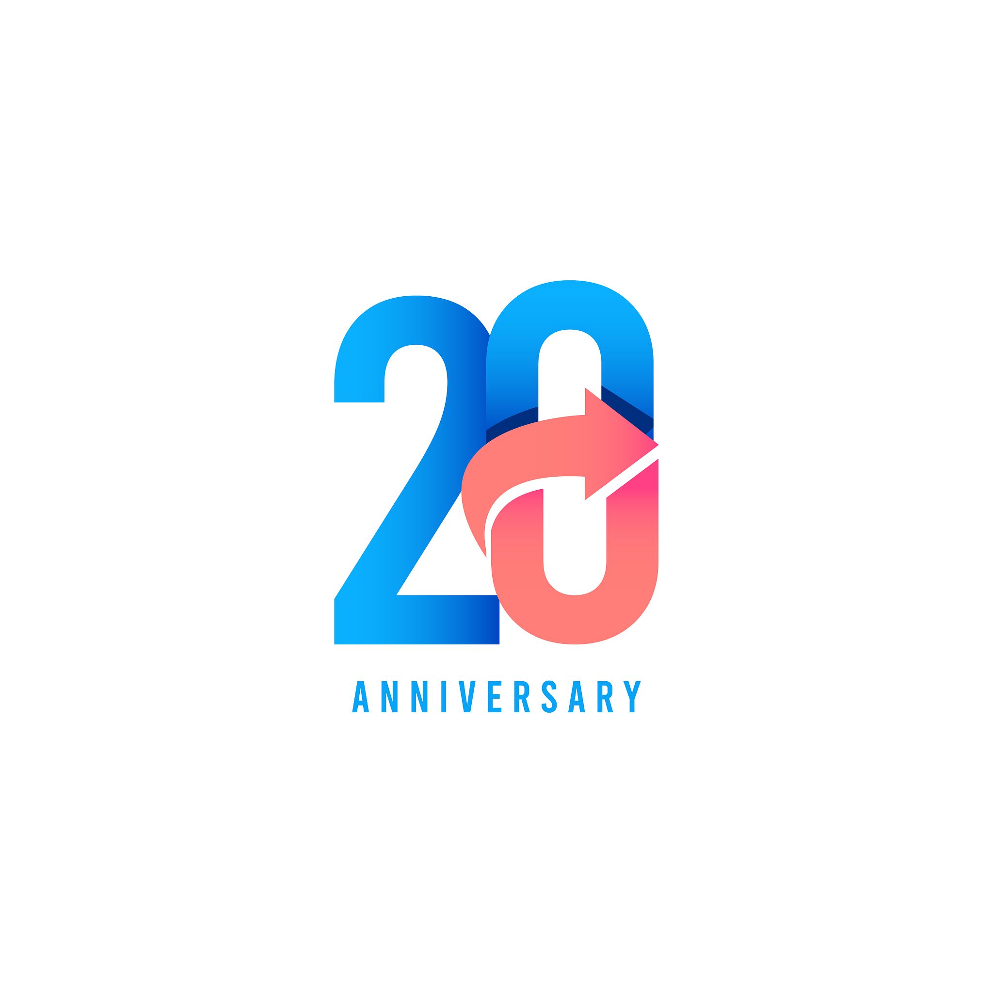 20 year anniversary logo template design