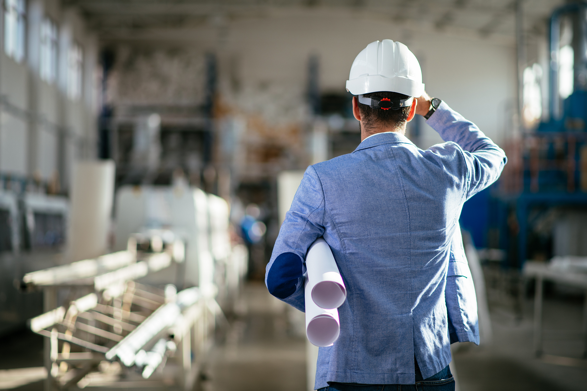 young engineer in factory