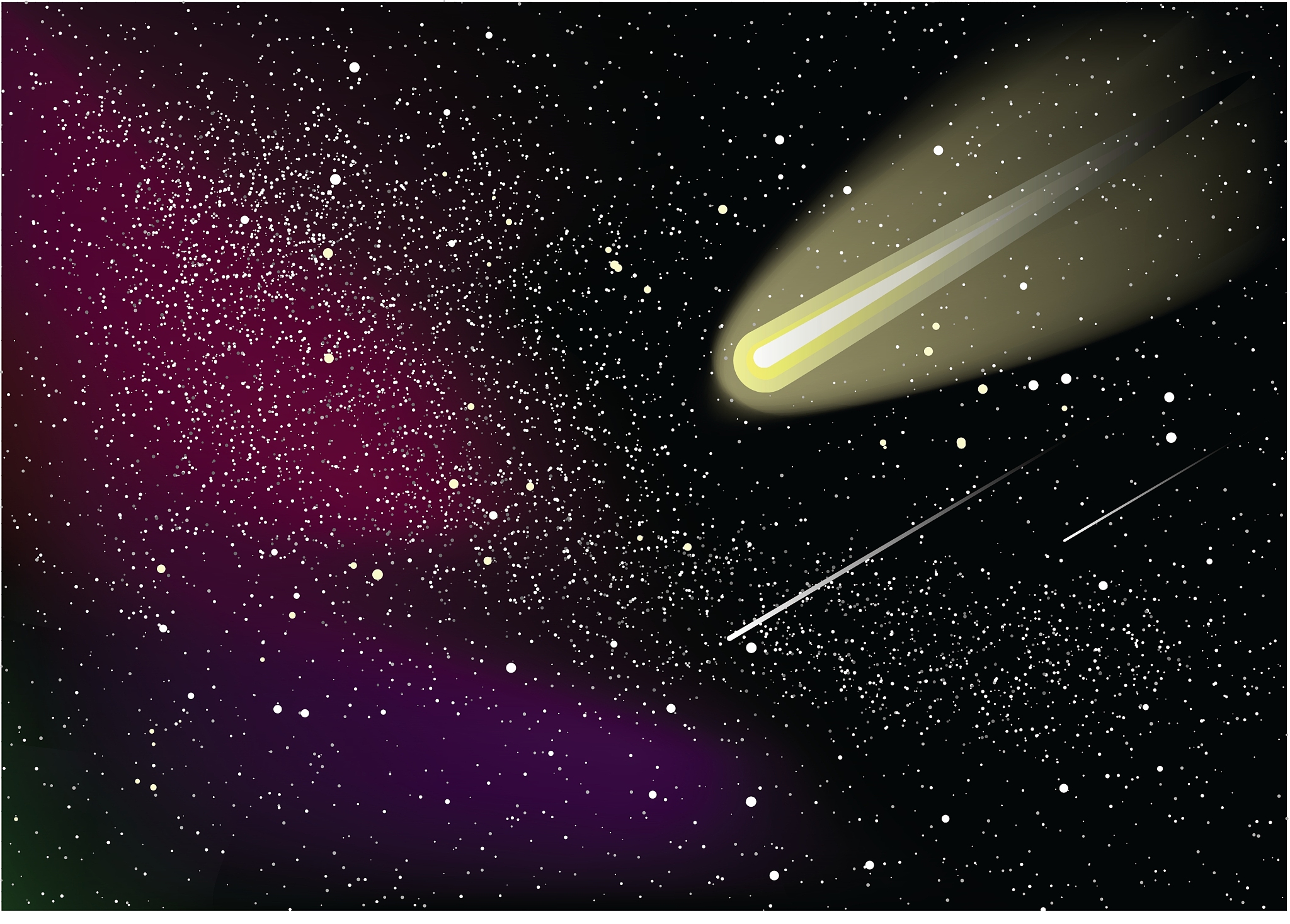 black cosmos with stras and comet