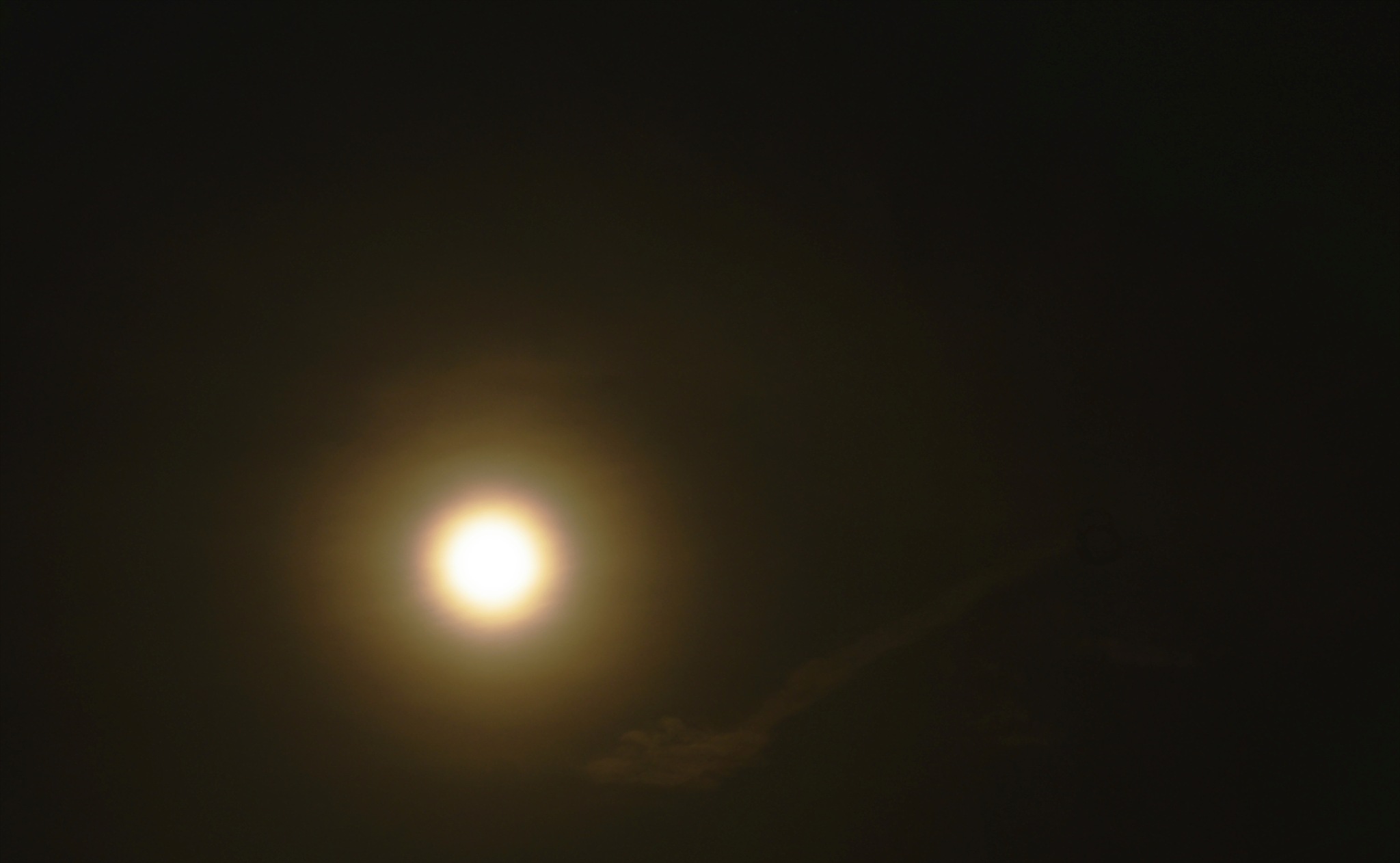 full moon on cloud in night