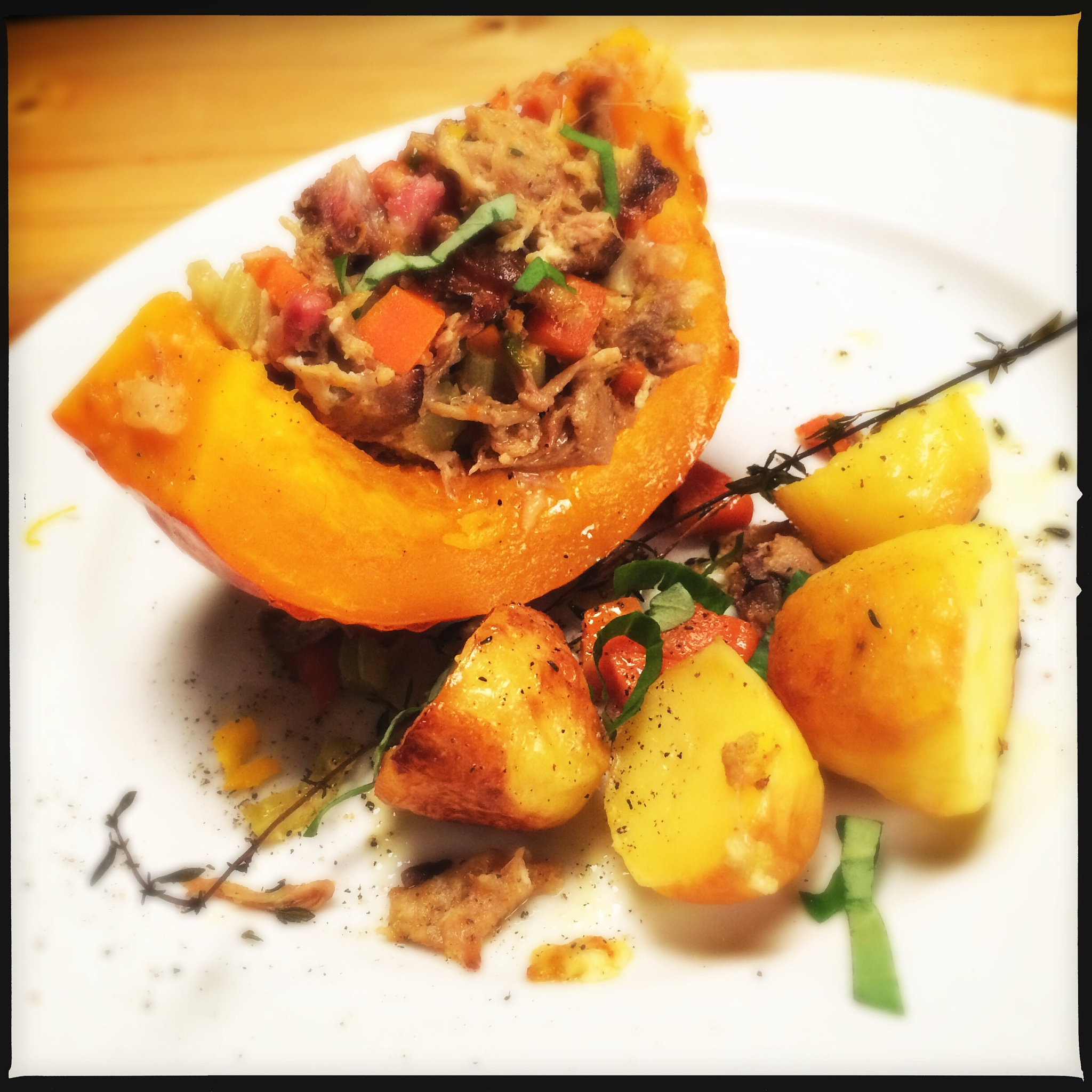 baked vegetables on plate