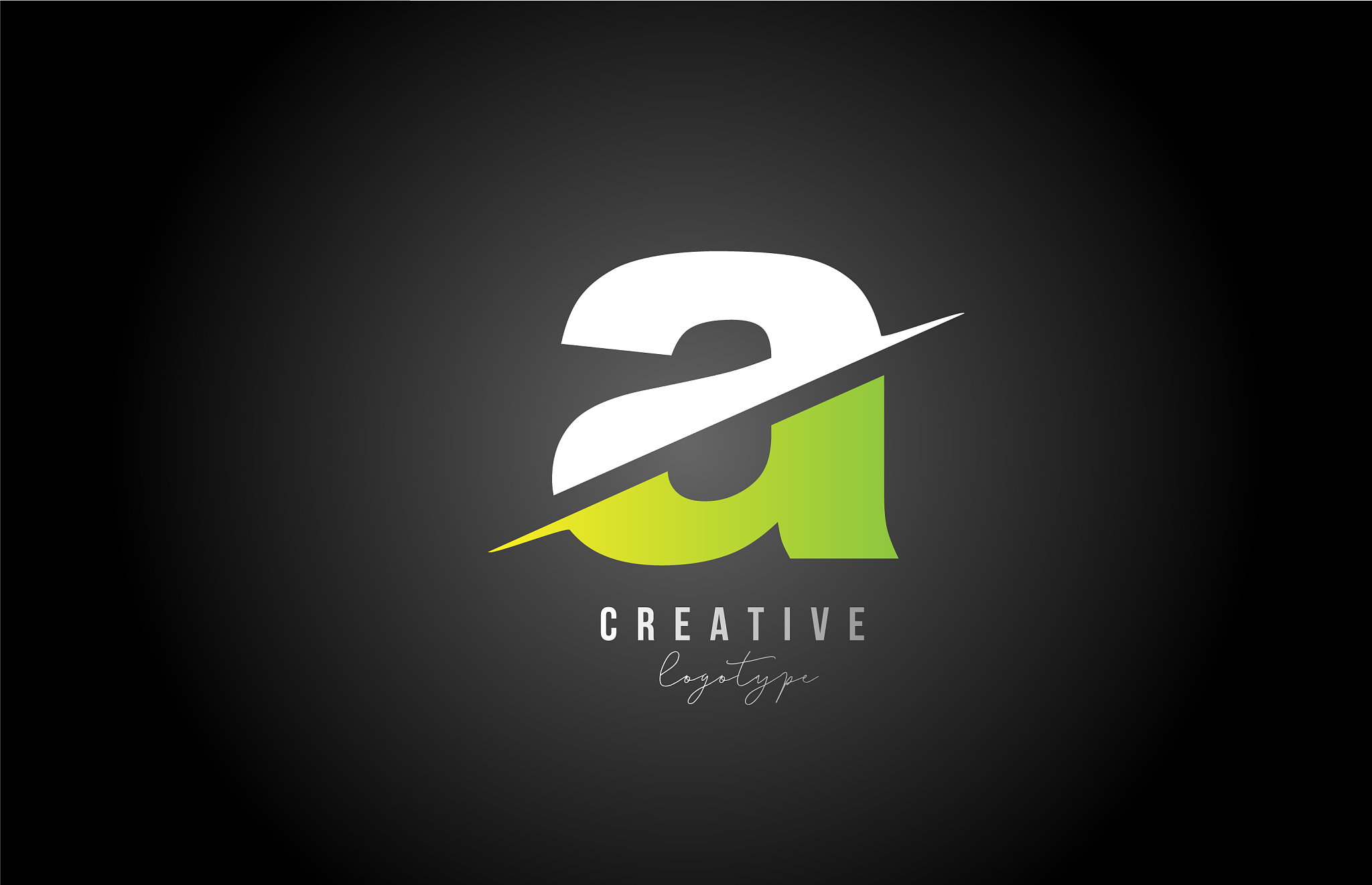 a white and green letter logo alphabet icon