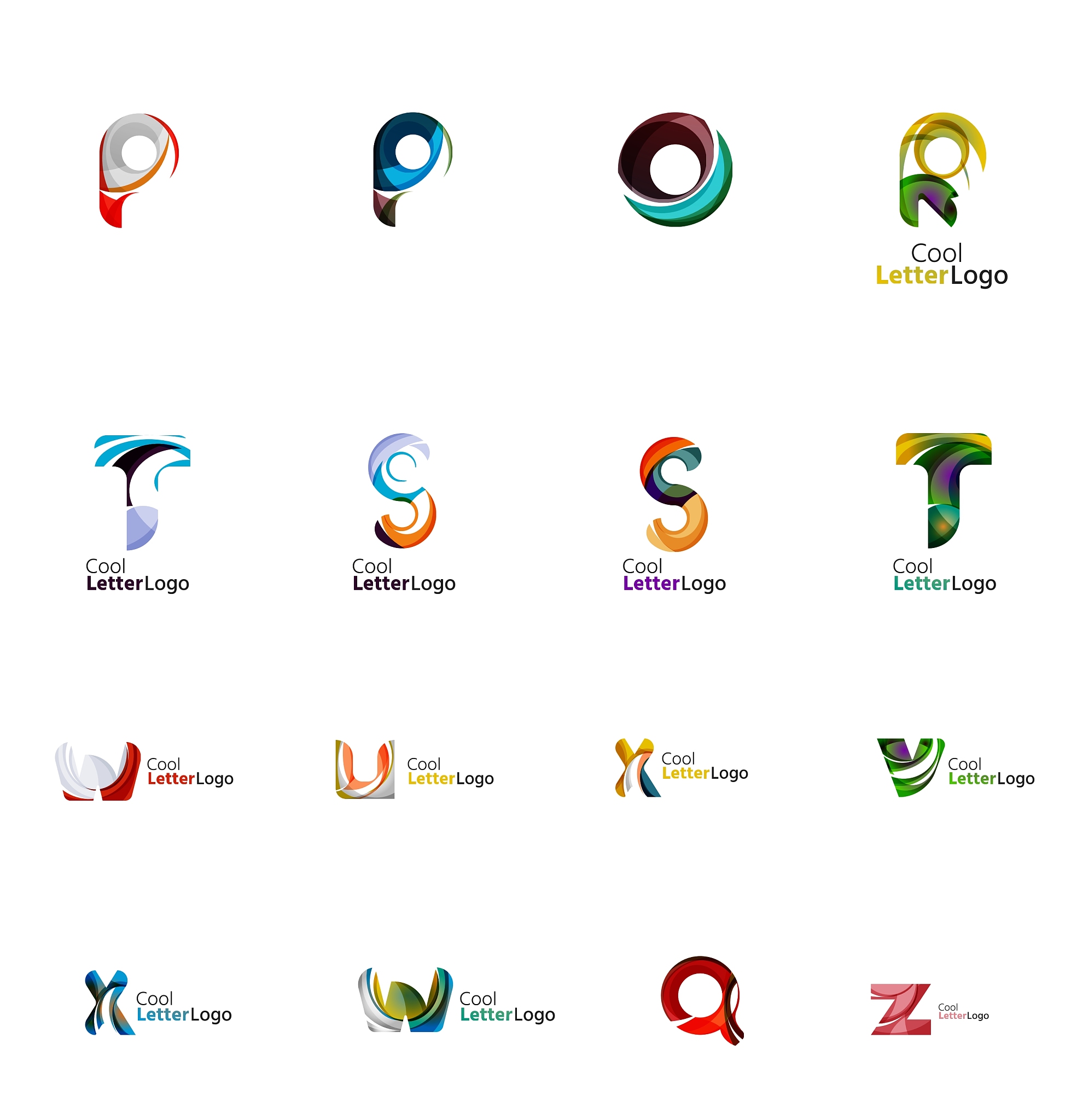 set of universal company logo ideas business icon