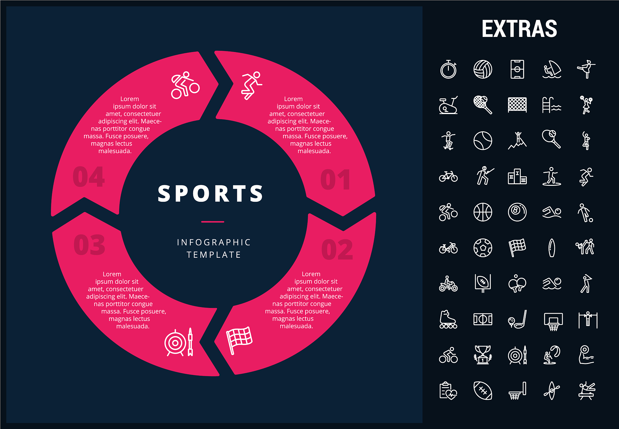 sports infographic template elements and icons