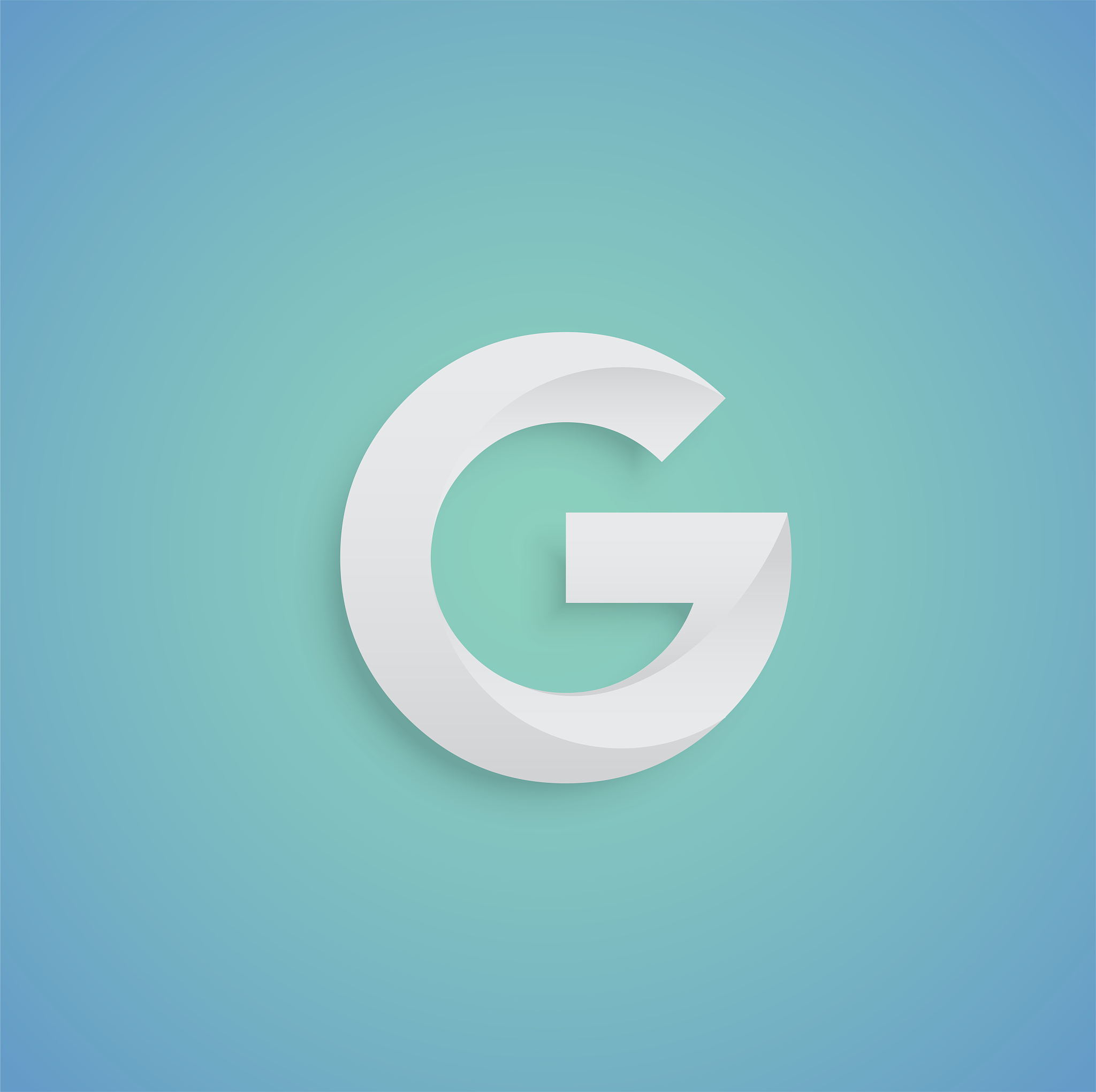 white paper character on blue background from a typeset, vector