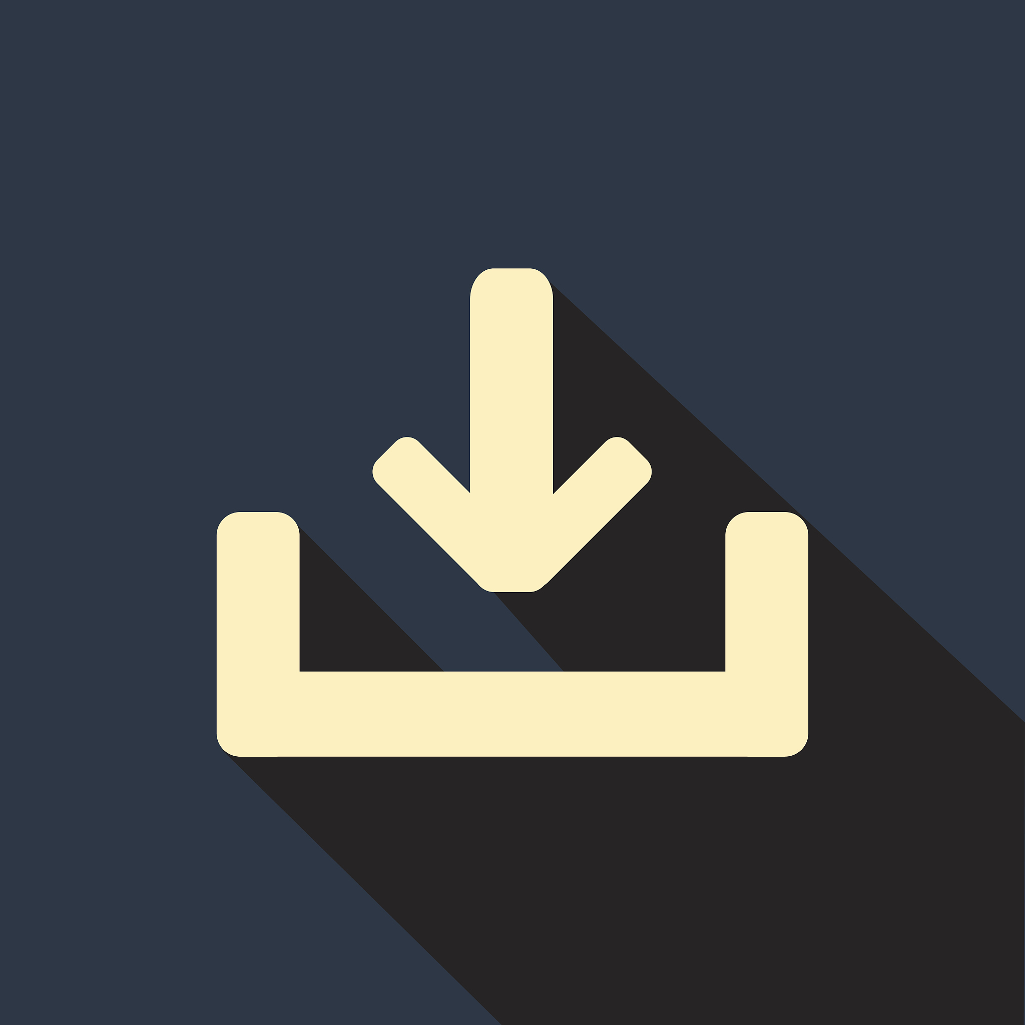 download icon on circle in flat style