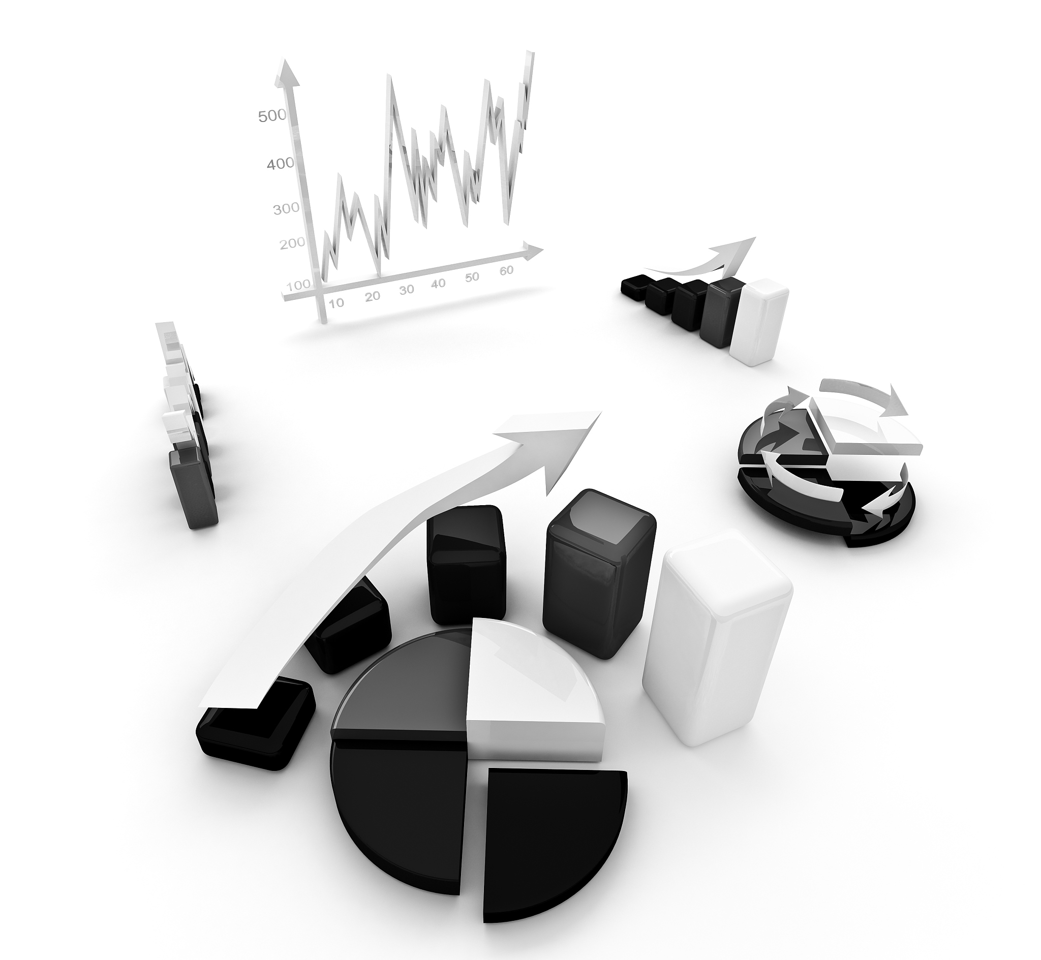 3d business chart, diagram, graphic
